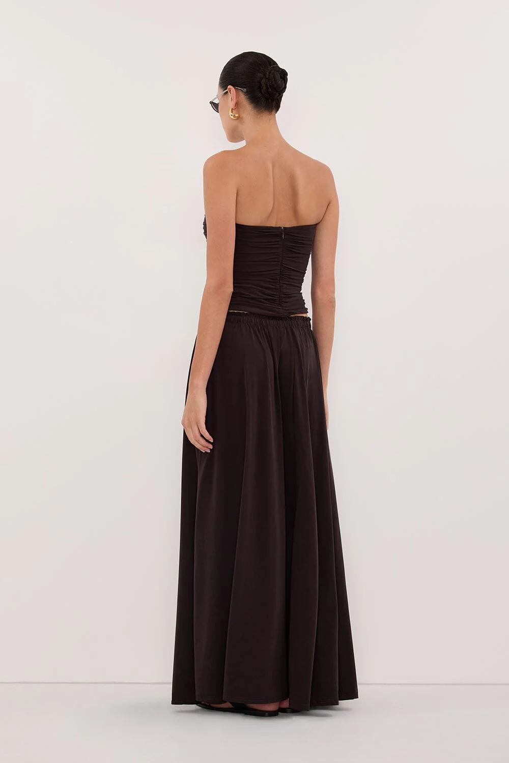 AVA BURNT CHOC MODAL BLEND MIDI SKIRT - Image 7