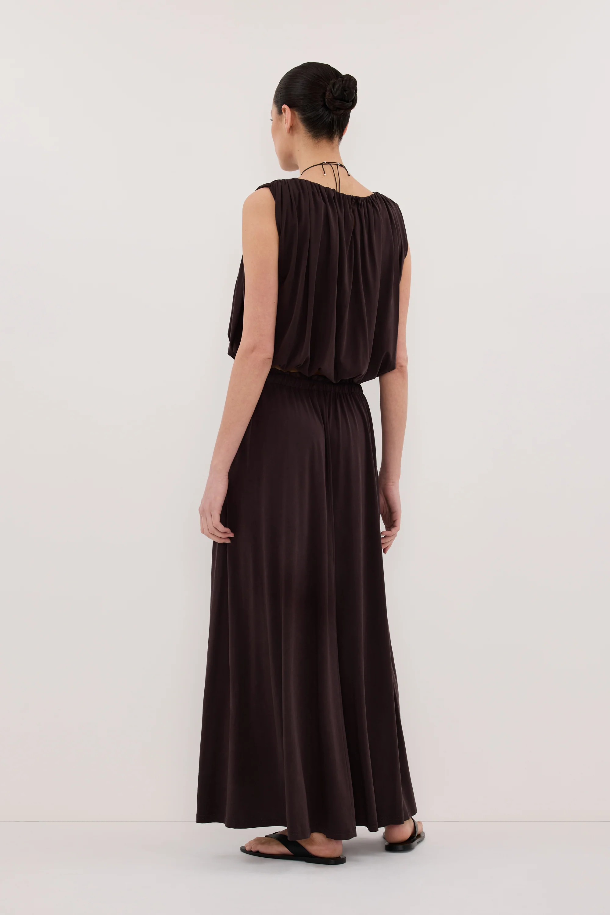 AVA BURNT CHOC SLEEVELESS MODAL BLEND TOP - Image 7