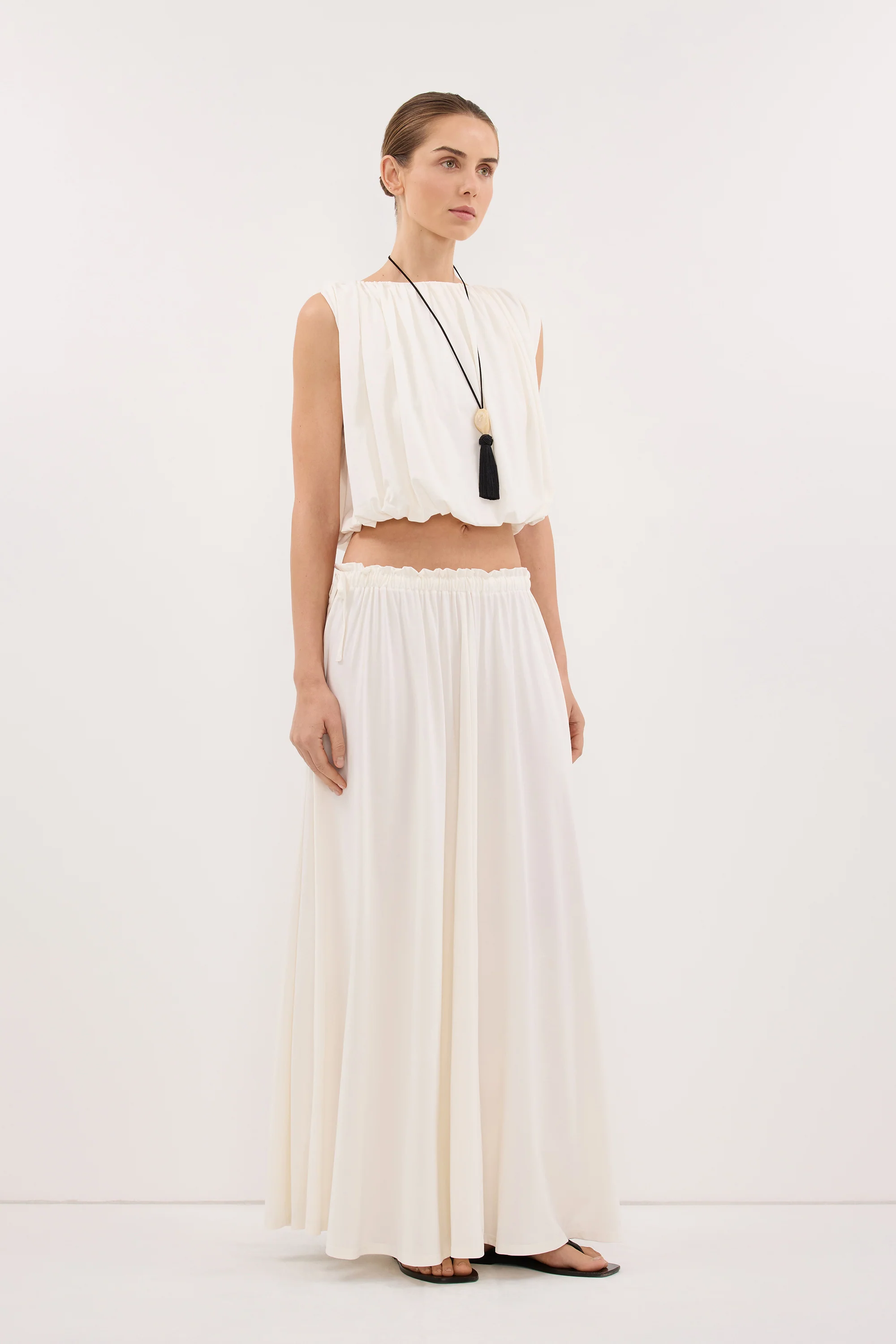 AVA OFF WHITE SLEEVELESS MODAL BLEND TOP - Image 3