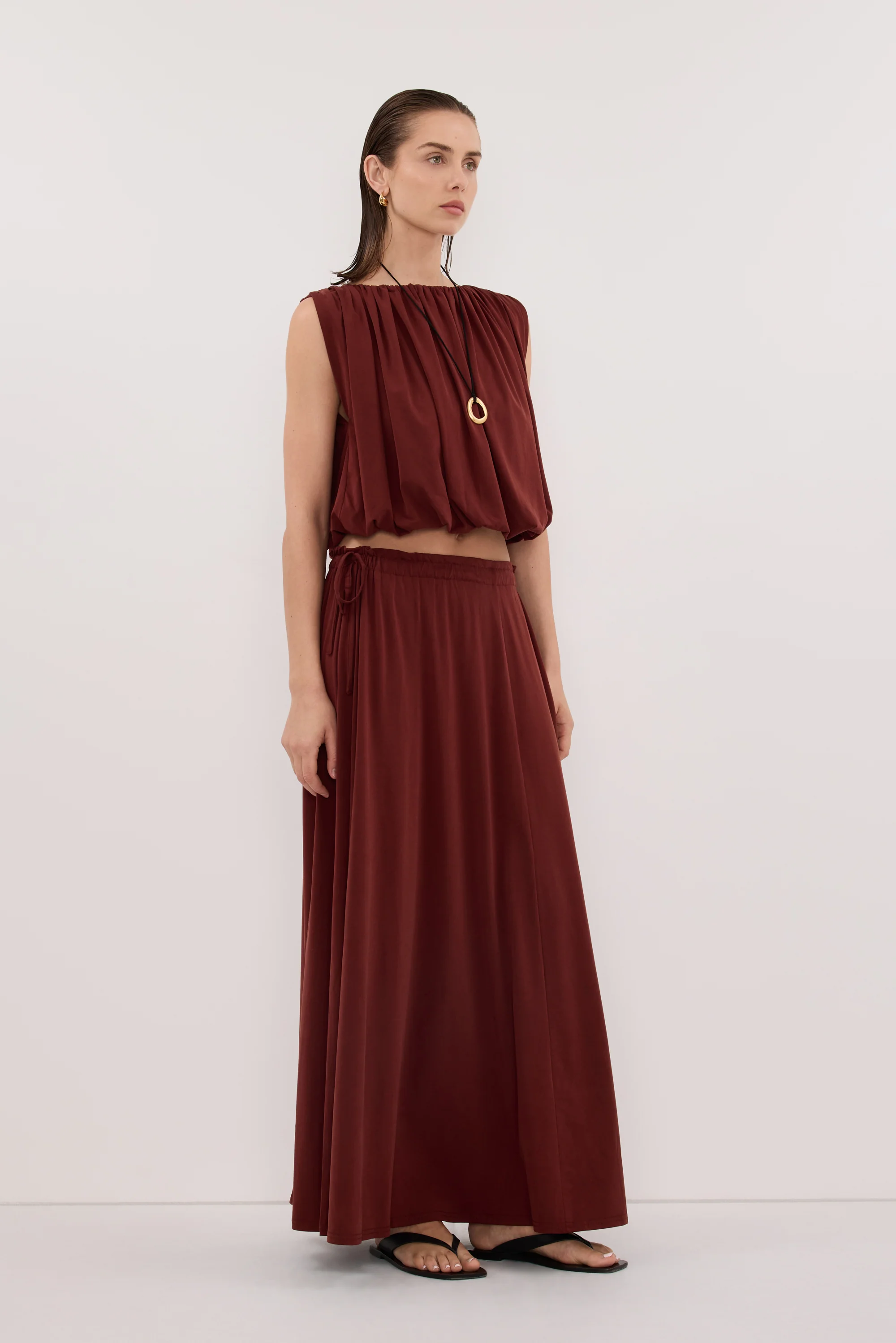 AVA SAHARA MODAL BLEND MIDI SKIRT - Image 3