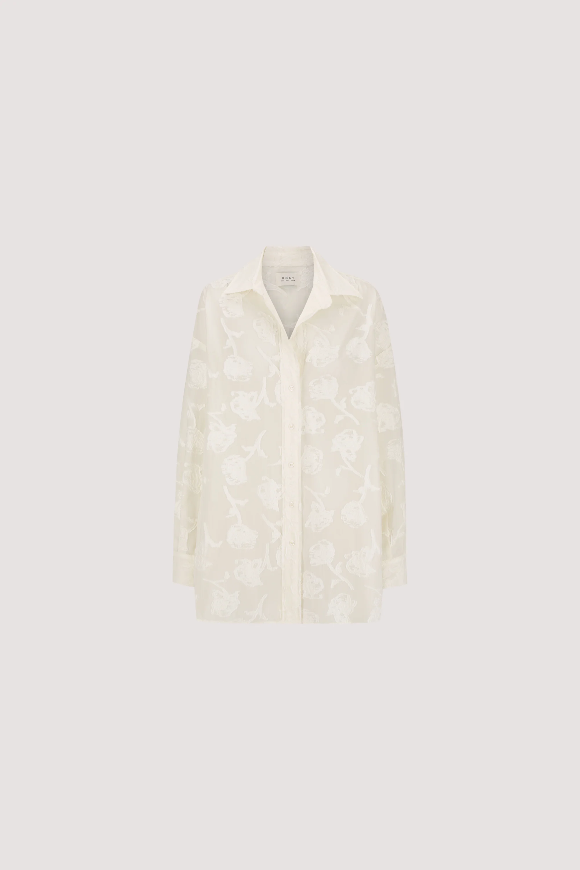 AZALEA OFF WHITE JACQUARD LONG SLEEVE SHIRT - Image 6