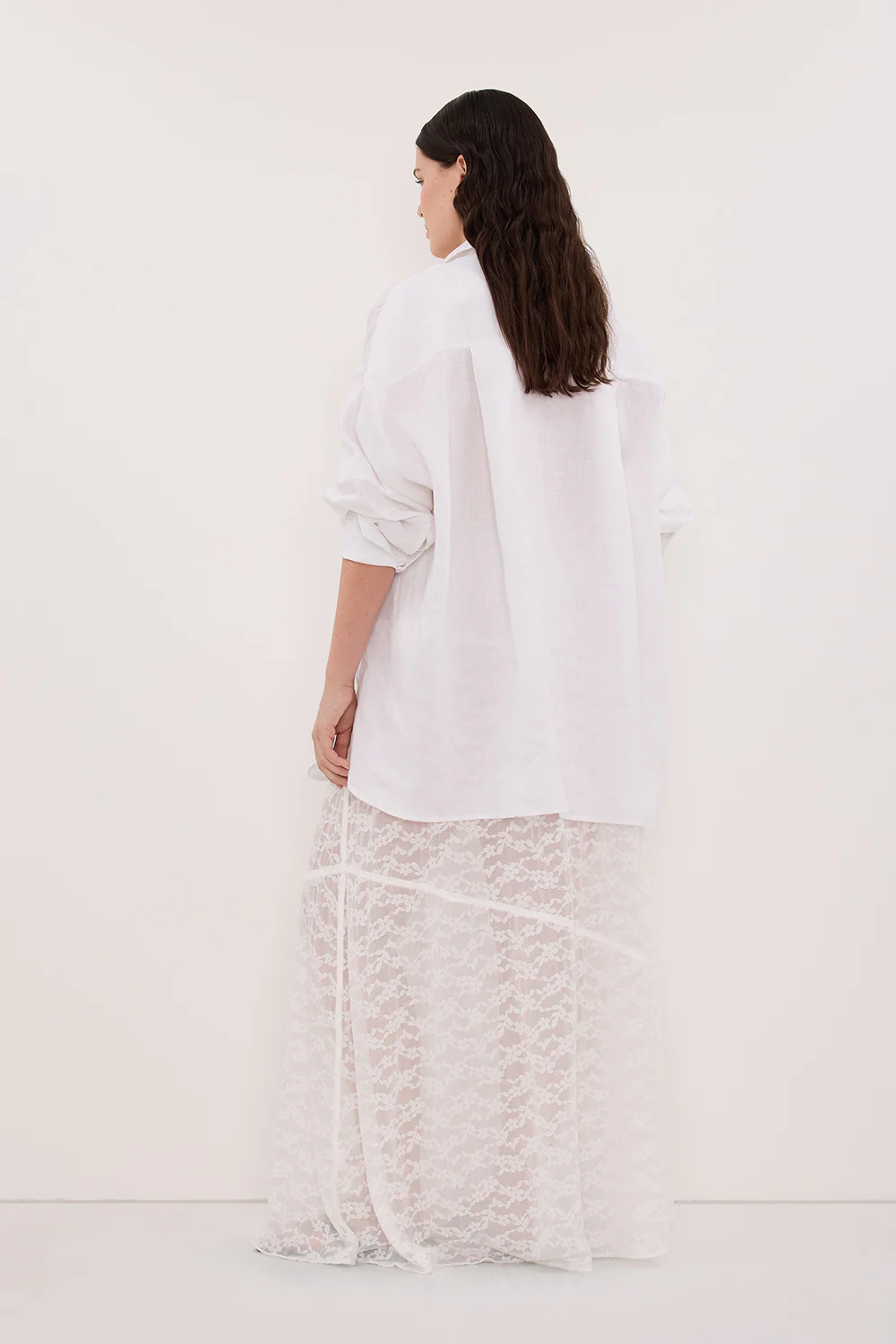 BELLE WHITE LACE MAXI SKIRT - Image 7