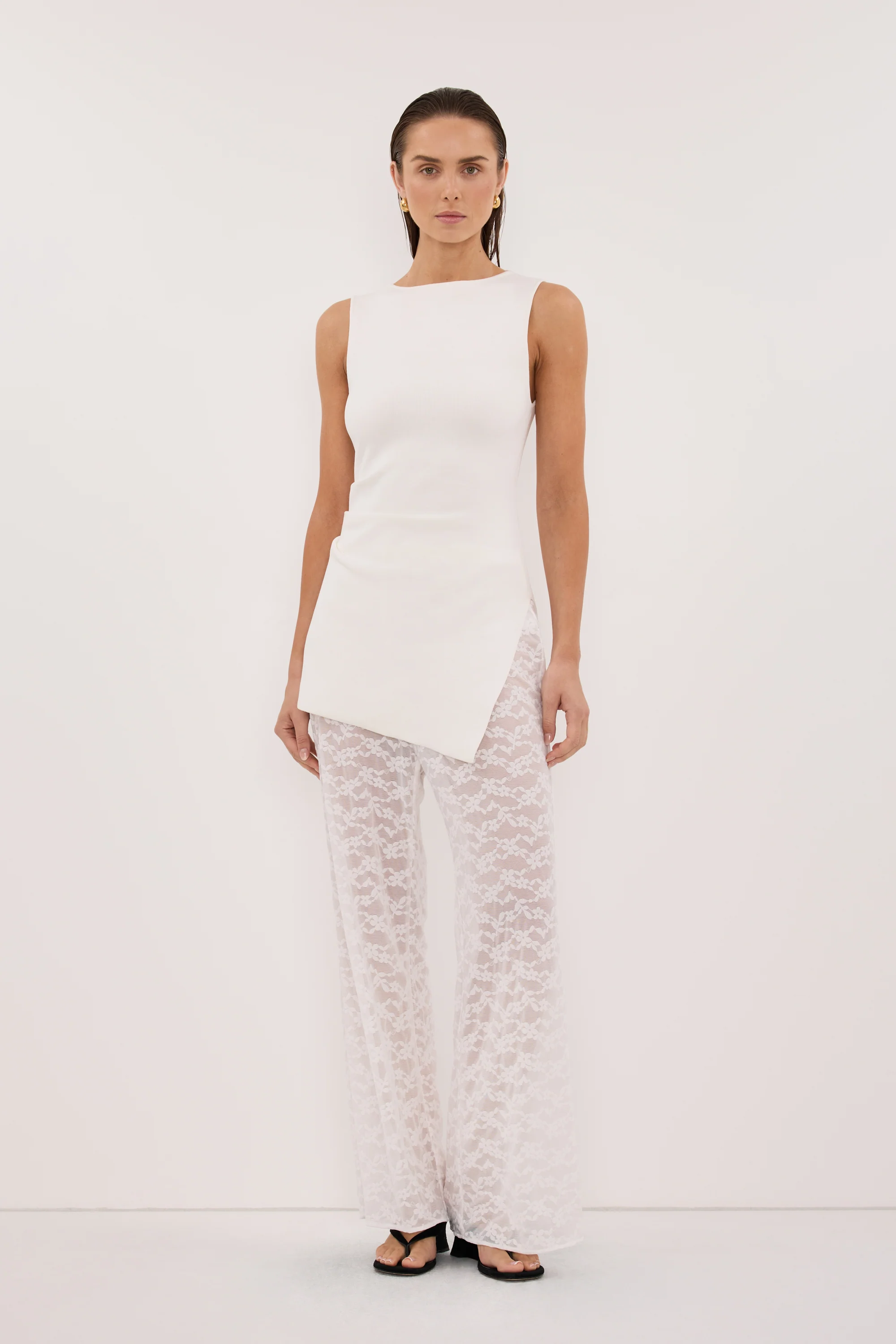 BELLE WHITE LACE PANT