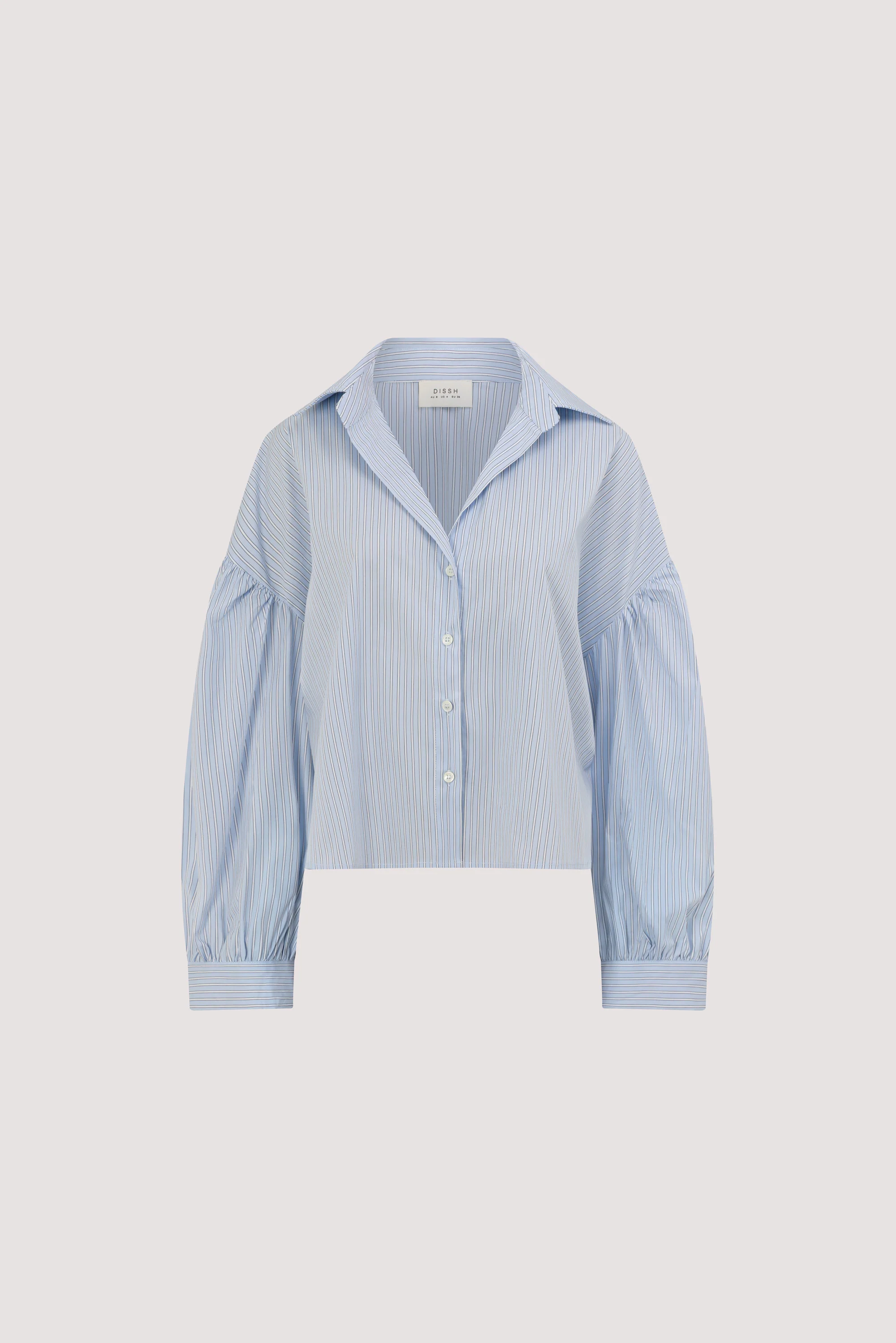 BERNICE BLUE STRIPE COTTON BLEND SHIRT - Image 6