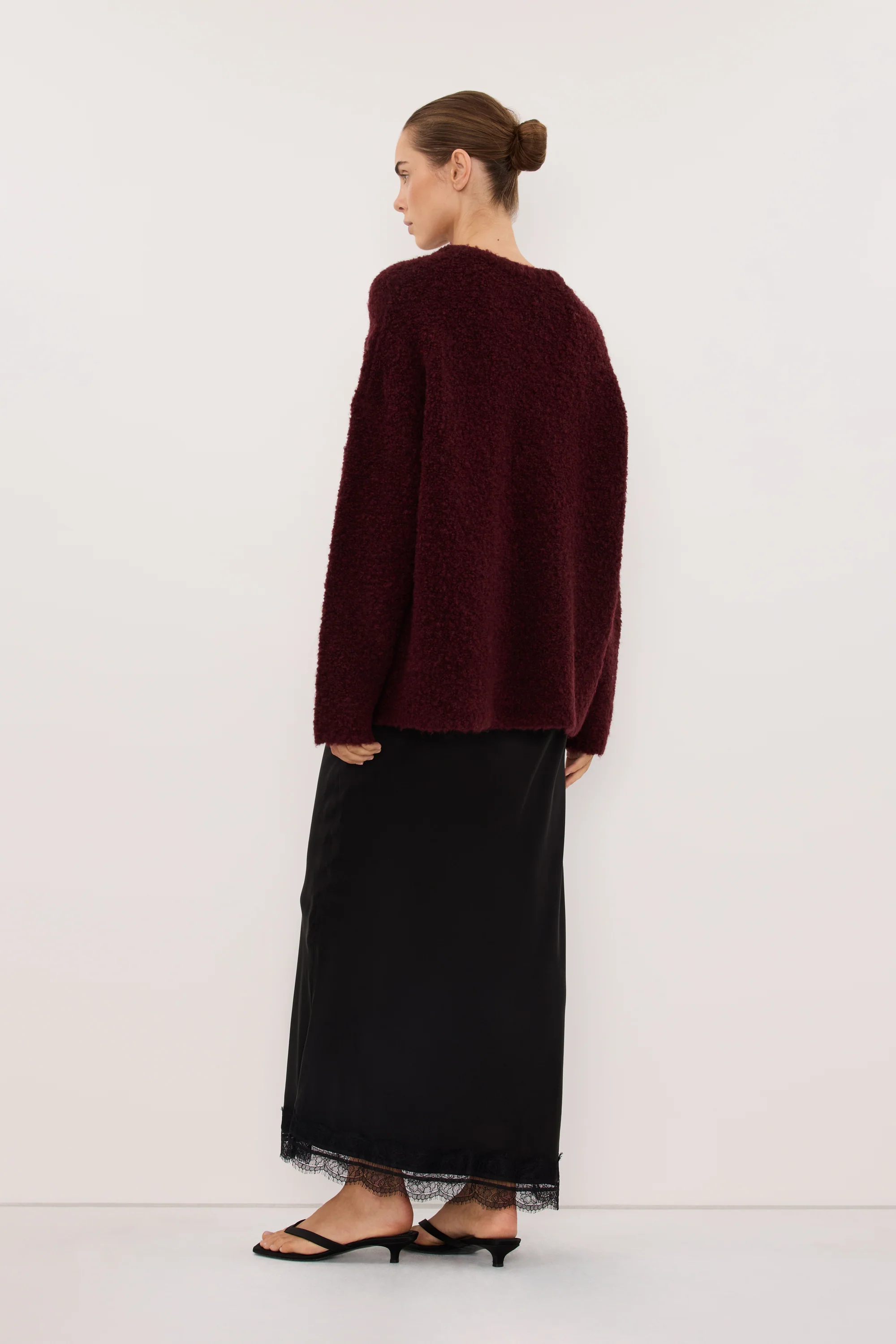 BILLIE WINE TEXTURED KNIT JUMPER - Image 4