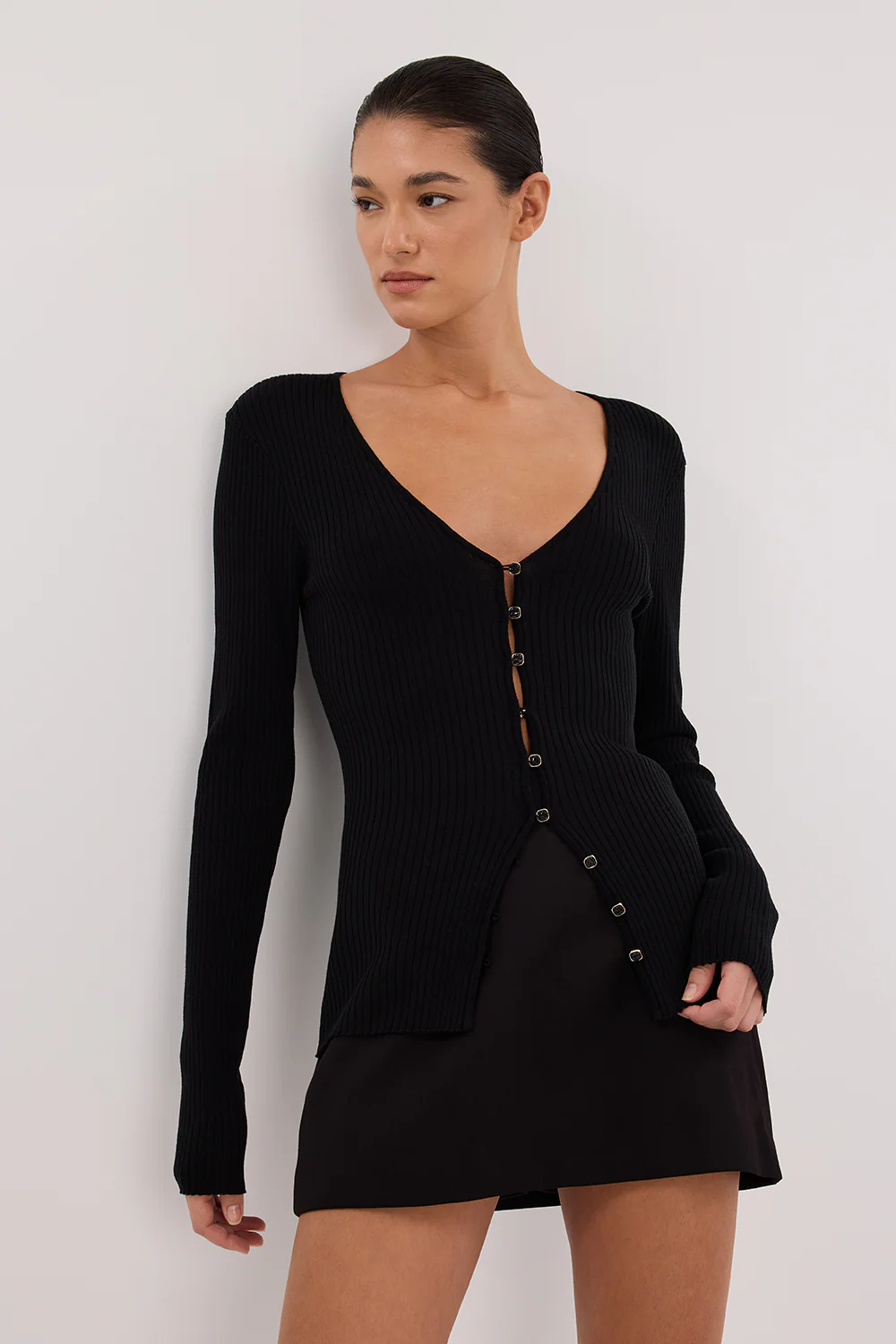 BLAIR BLACK LONG SLEEVE KNIT TOP - Image 5