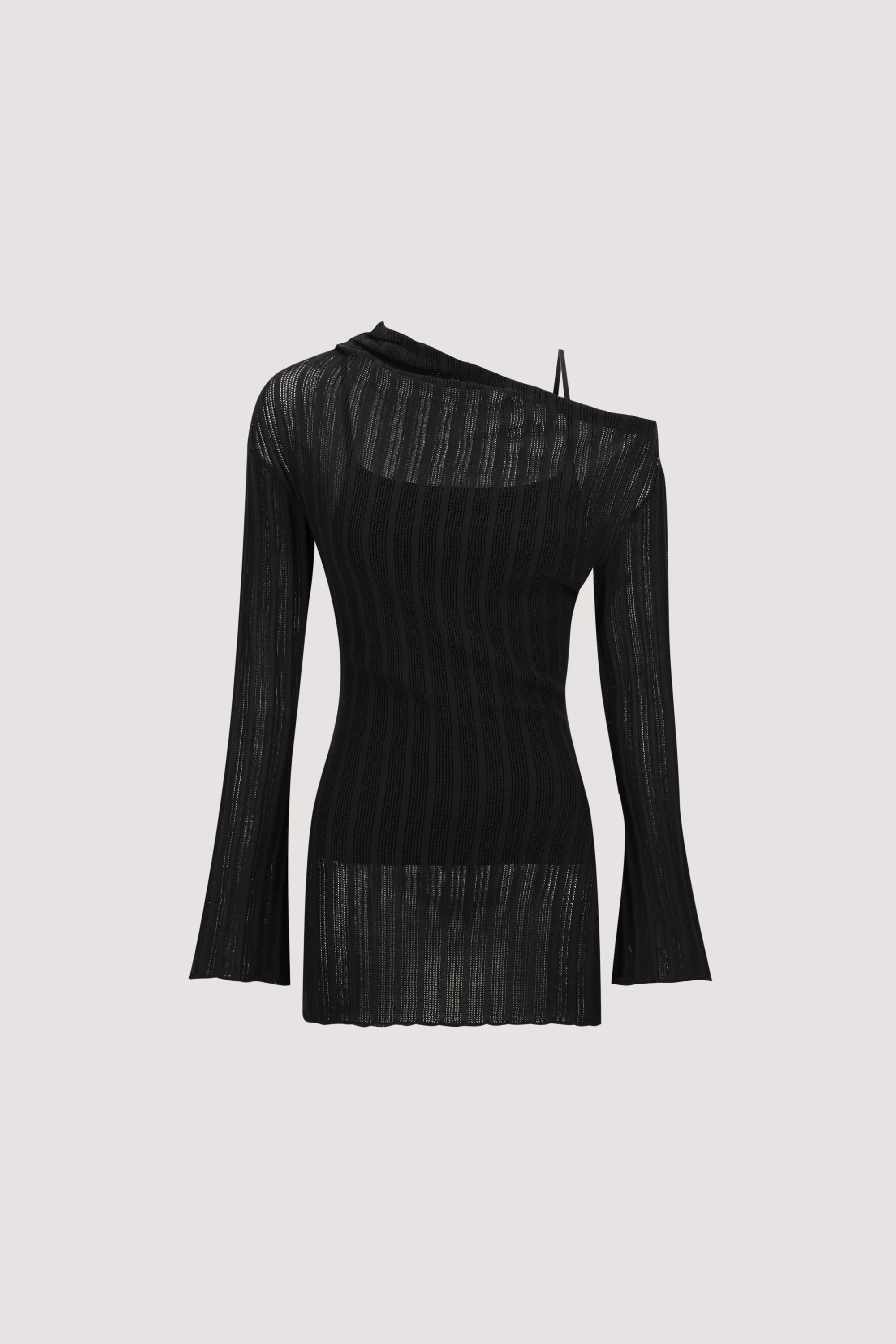 BOWIE BLACK LONG SLEEVE KNIT TOP - Image 6