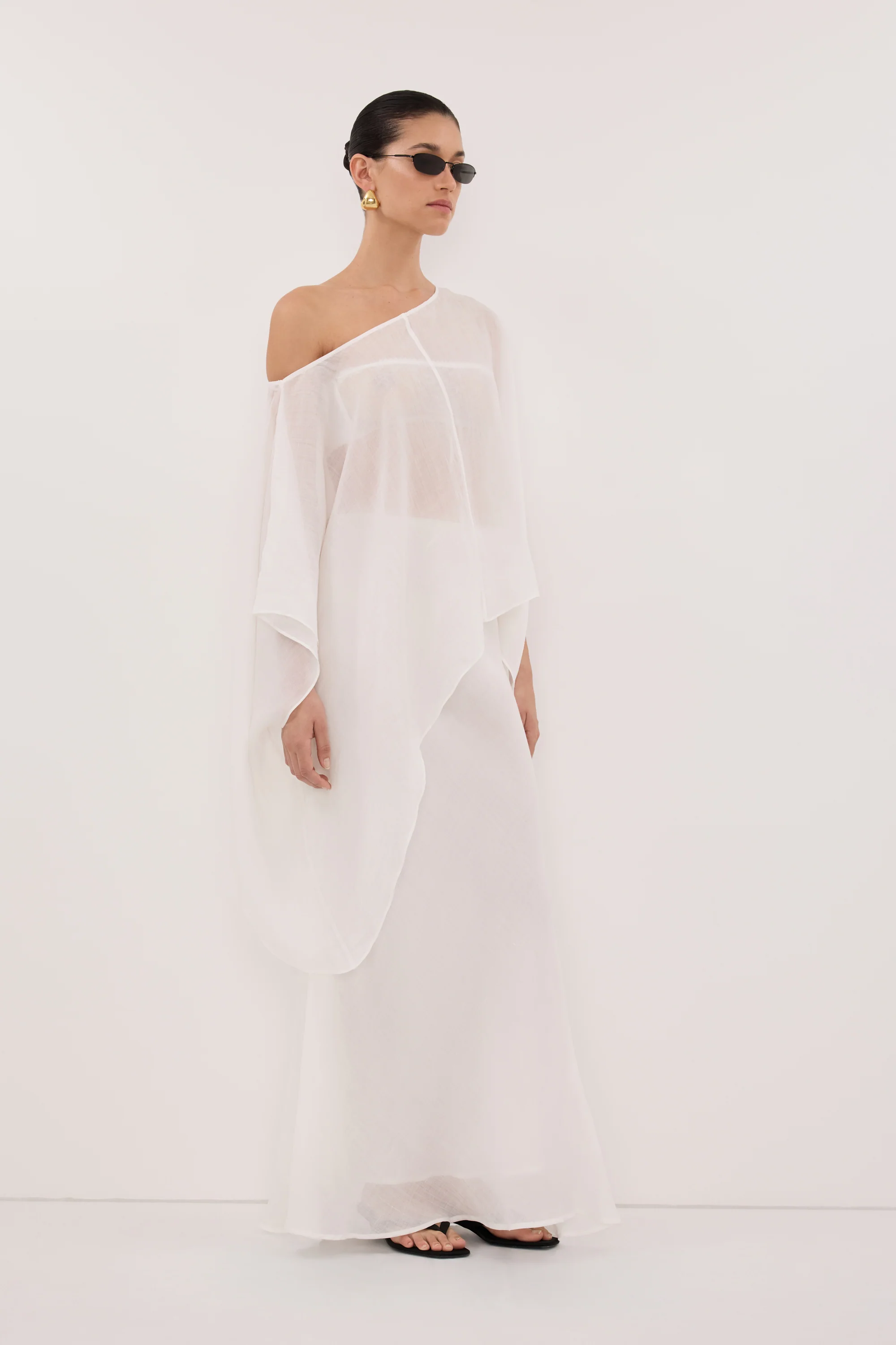 BRIANNE WHITE BATWING RAMIE TOP - Image 3