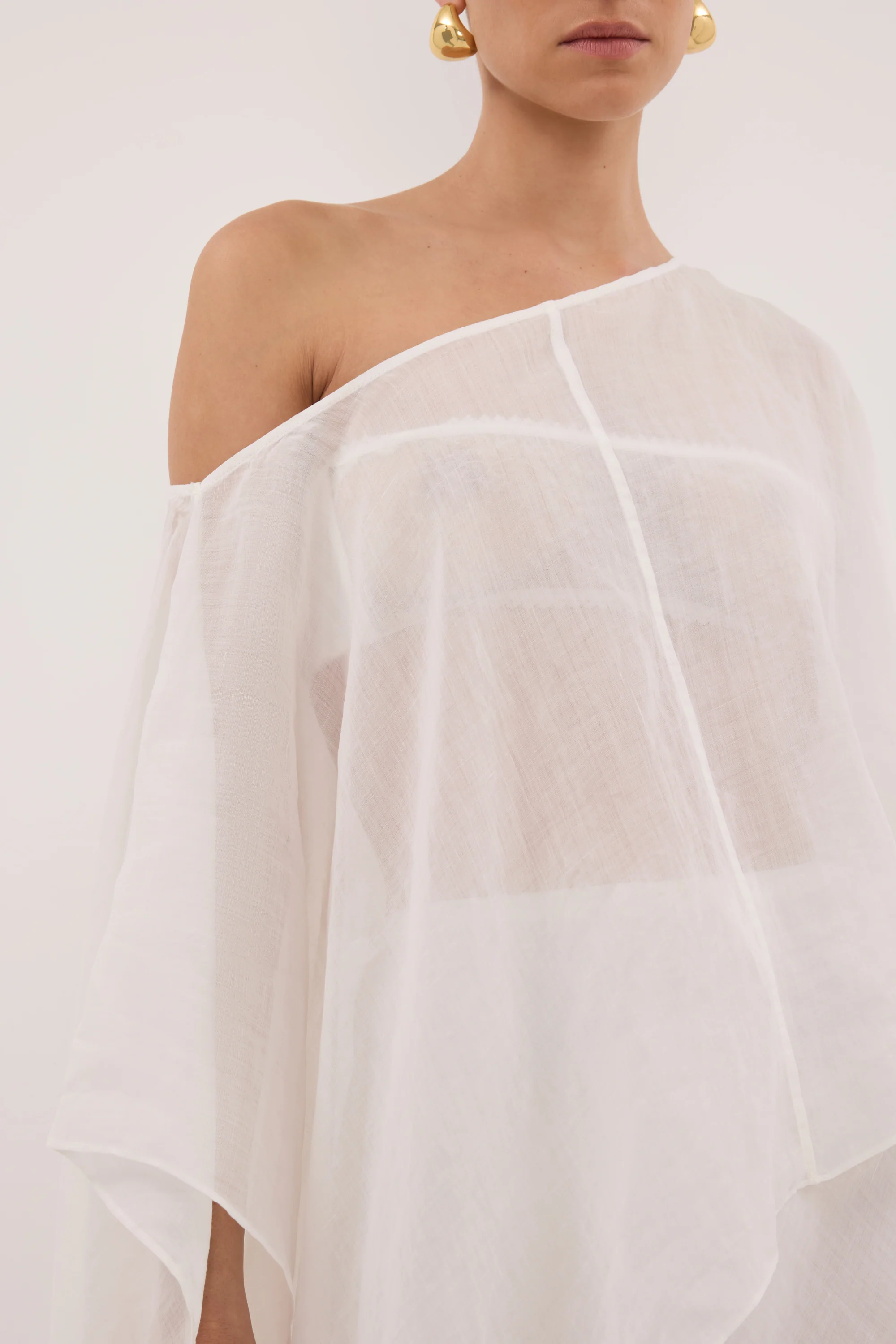 BRIANNE WHITE BATWING RAMIE TOP - Image 5