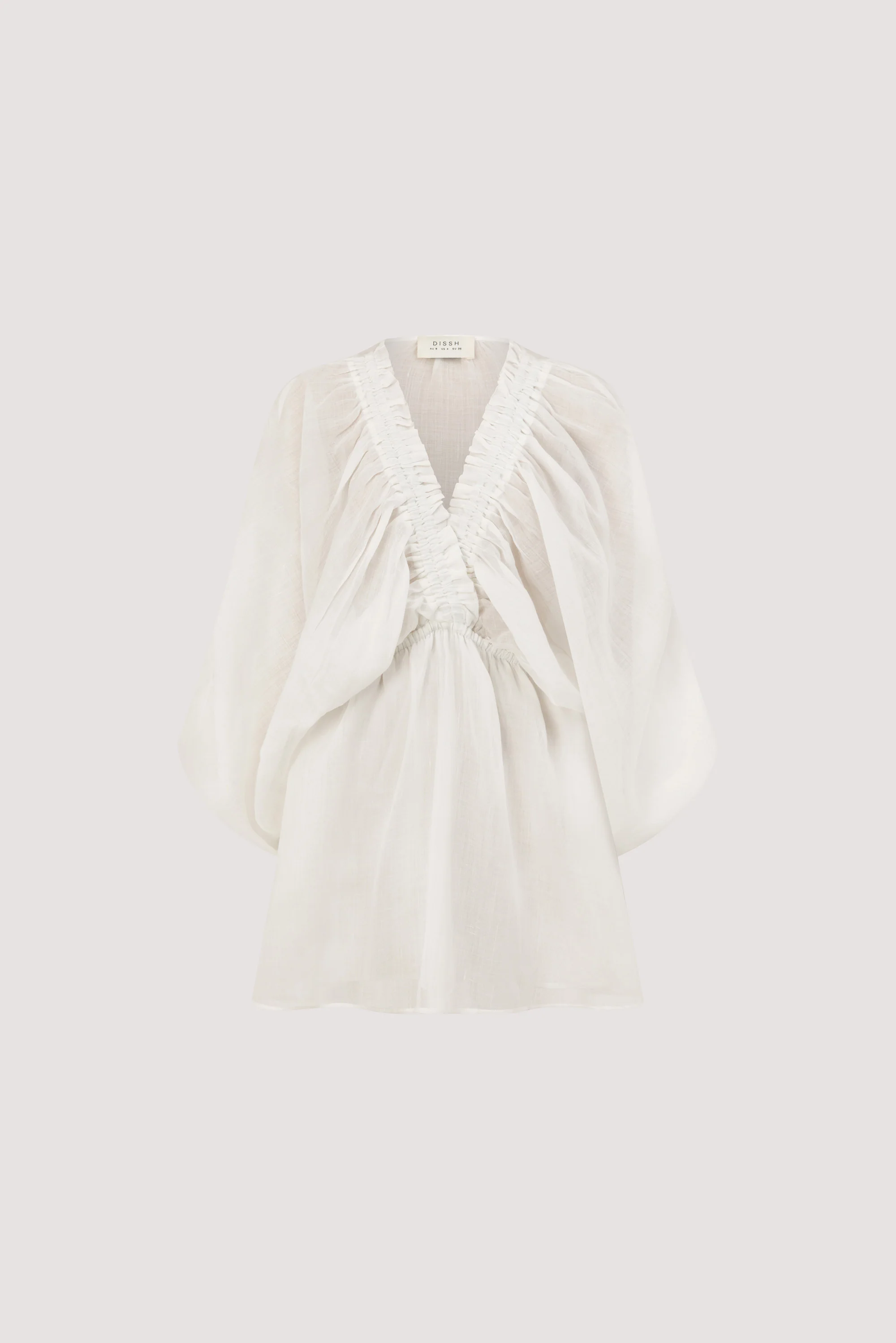 BRIELLE WHITE RAMIE MINI DRESS - Image 6