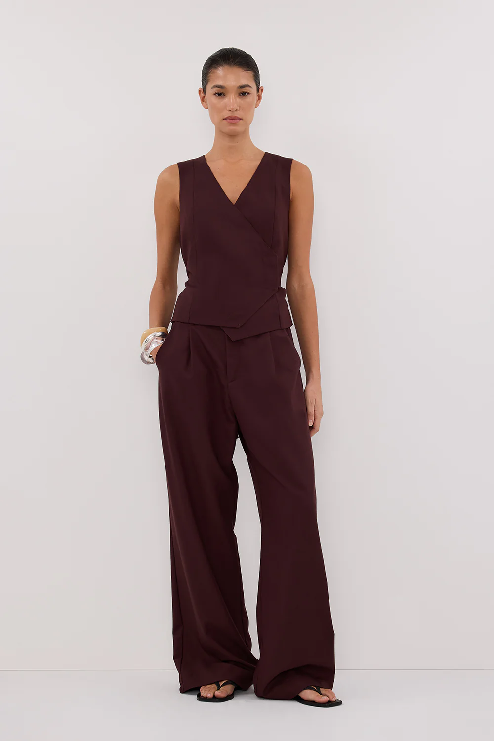 CAMILLA WALNUT ASYM TOP
