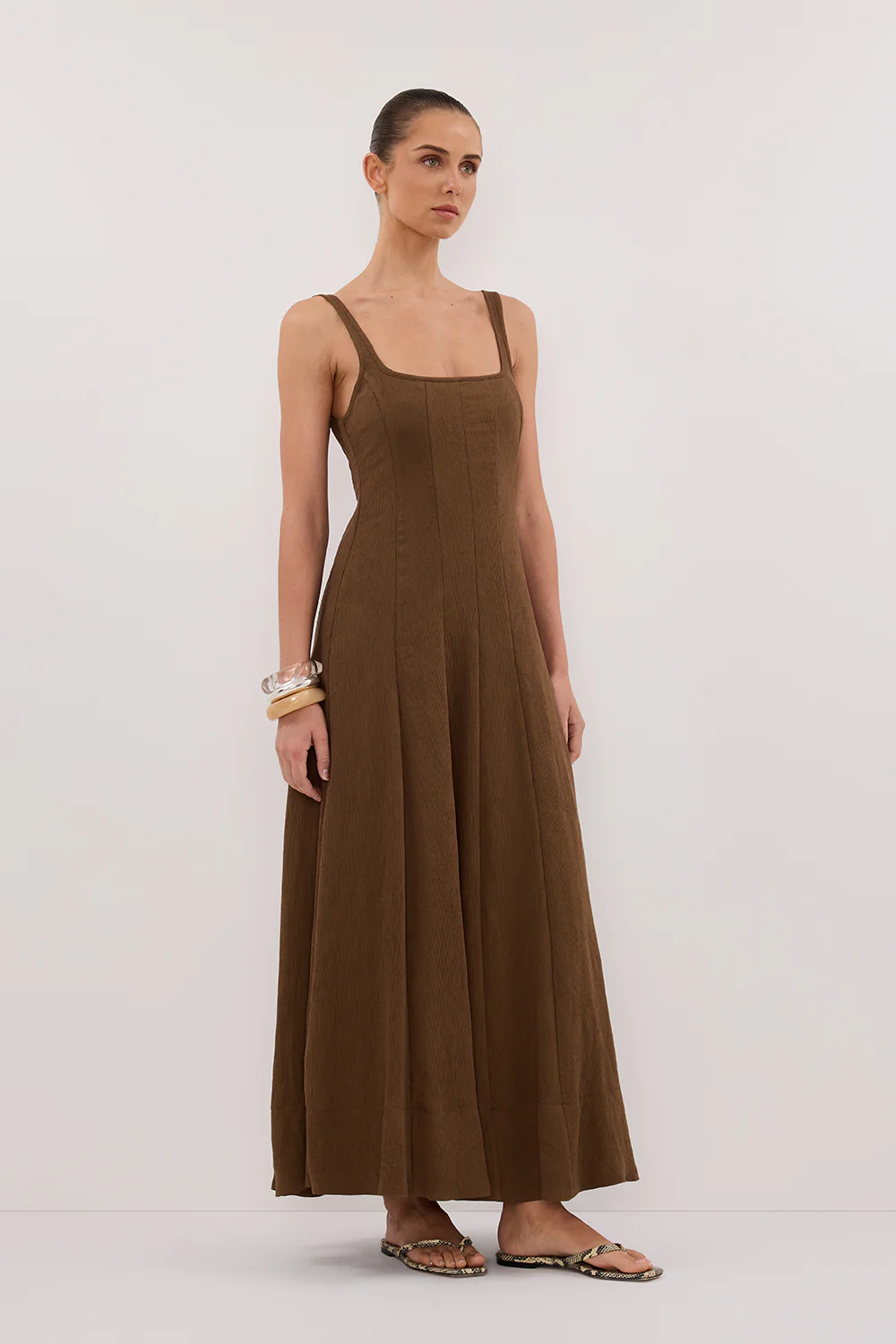 CANNE CHOCOLATE MIDI DRESS - Image 3