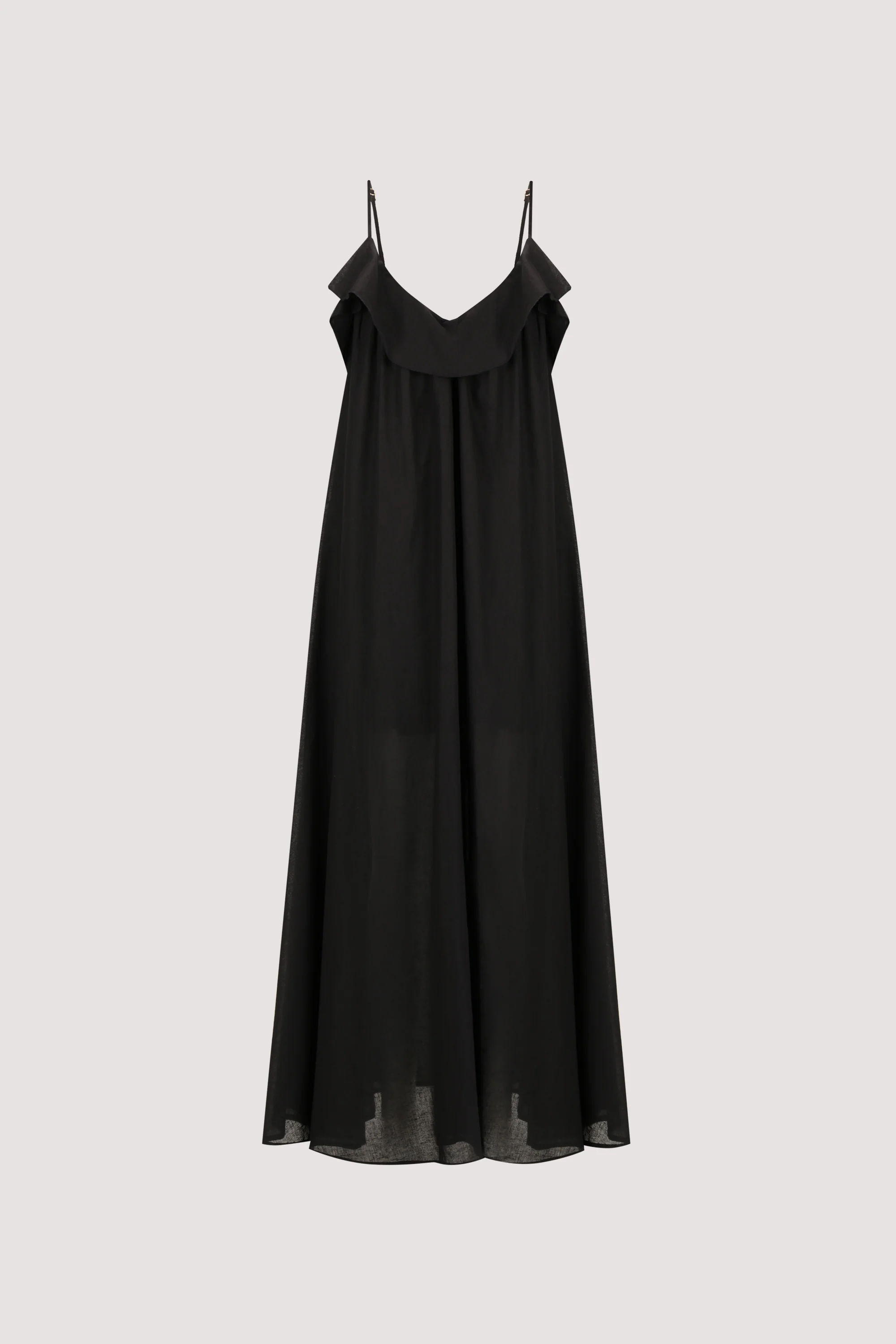 CAPRI BLACK LINEN BLEND MAXI DRESS - Image 6