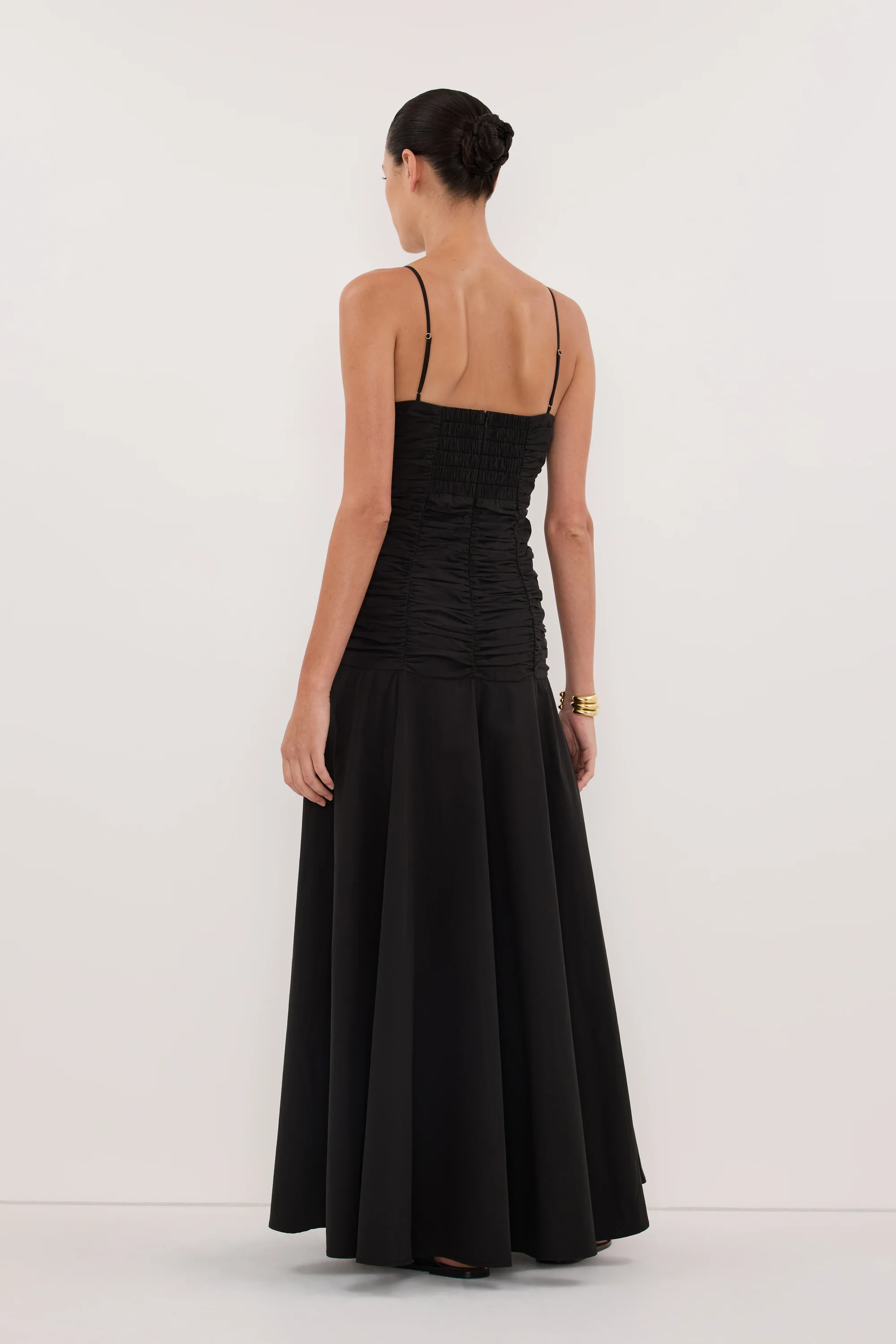 CARA BLACK SLEEVELESS COTTON MIDI DRESS - Image 4