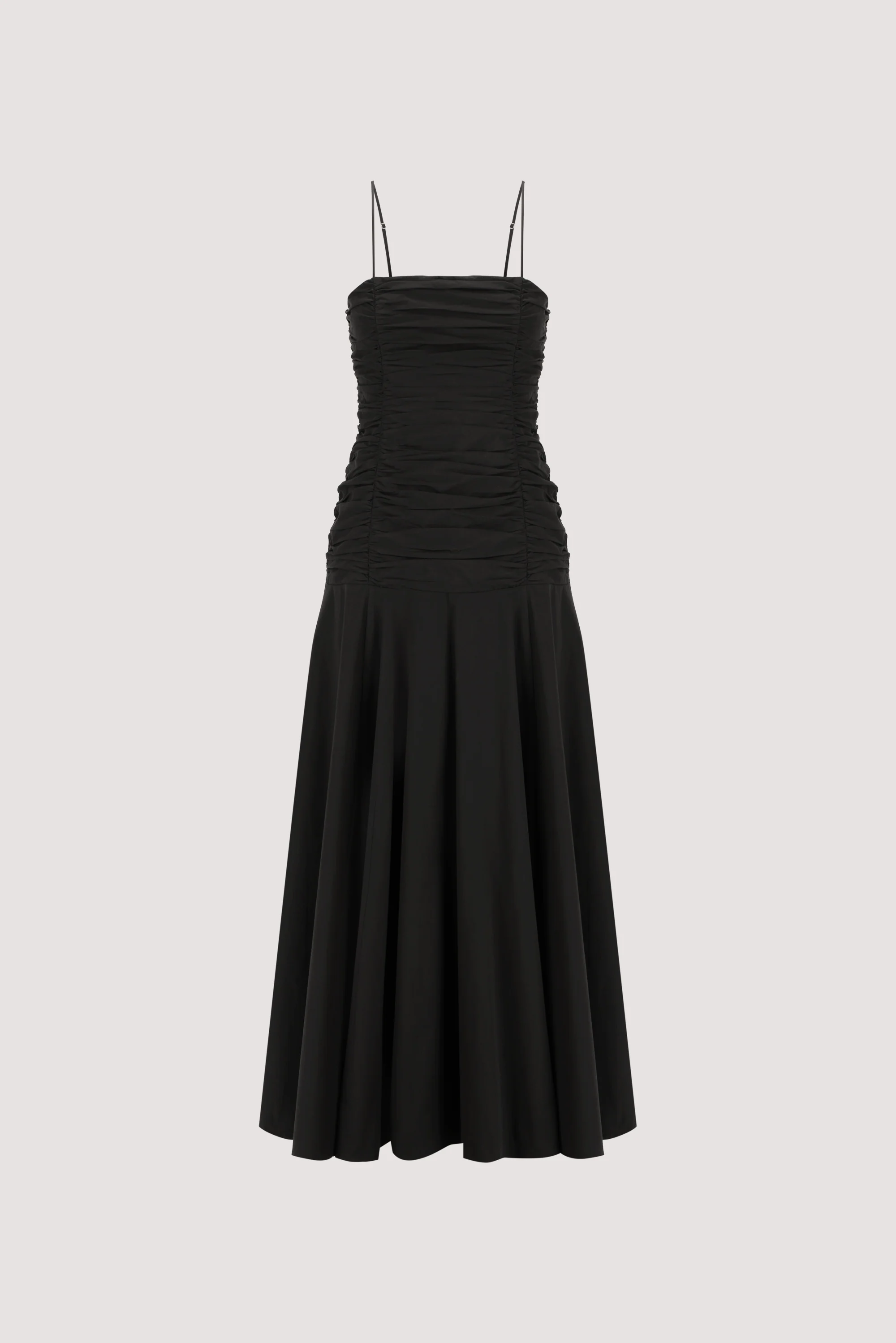 CARA BLACK SLEEVELESS COTTON MIDI DRESS - Image 6