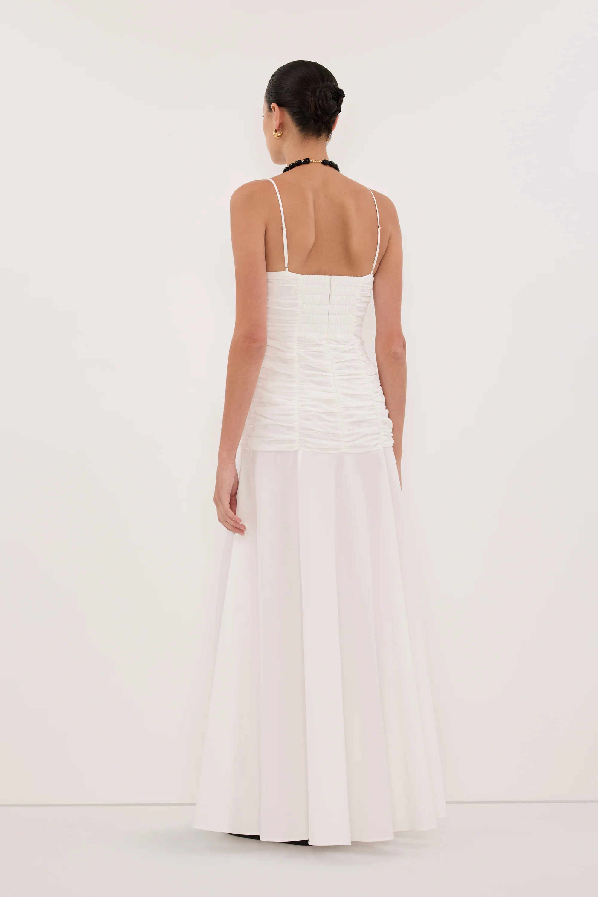 CARA WHITE SLEEVELESS COTTON MIDI DRESS - Image 5