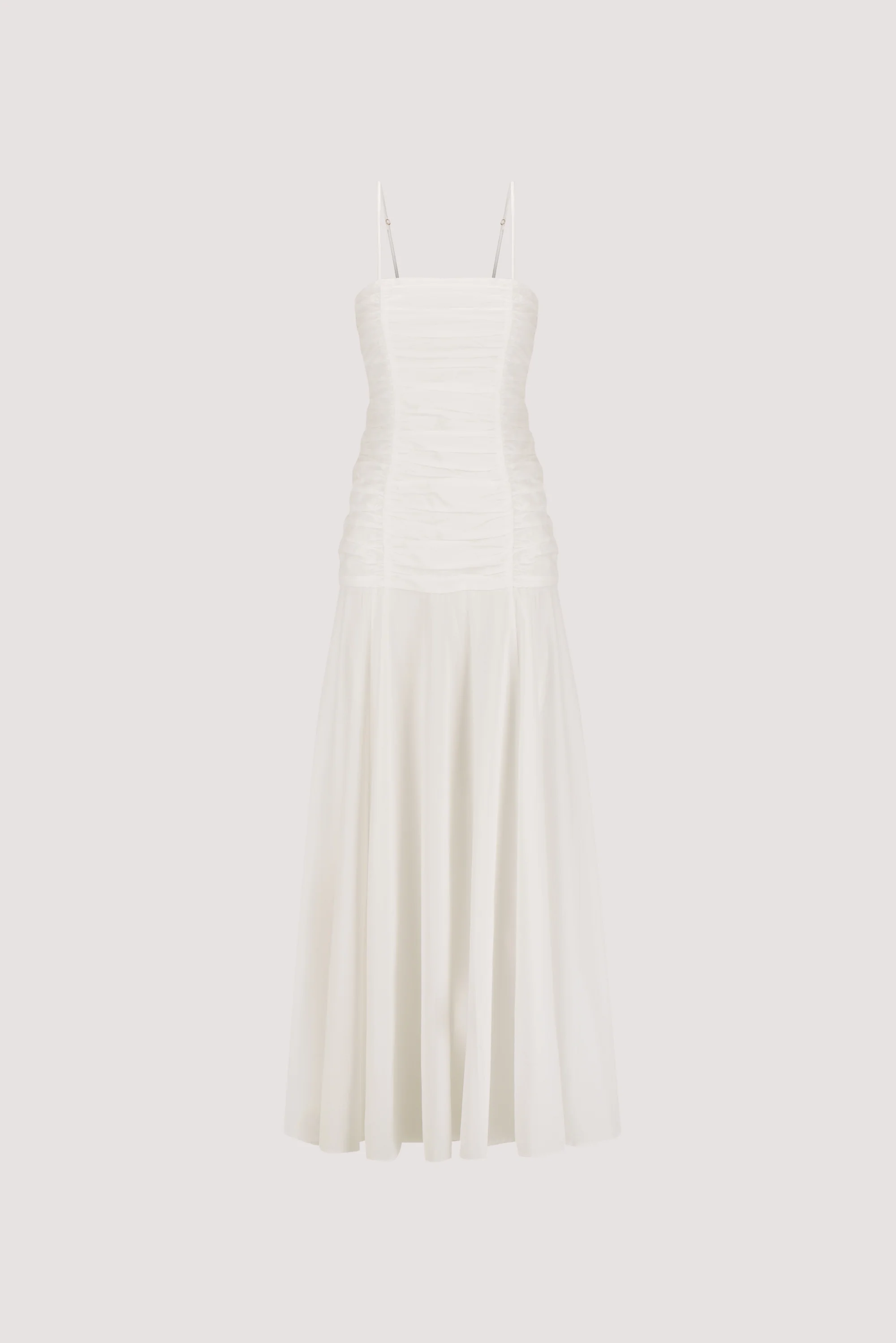 CARA WHITE SLEEVELESS COTTON MIDI DRESS - Image 9