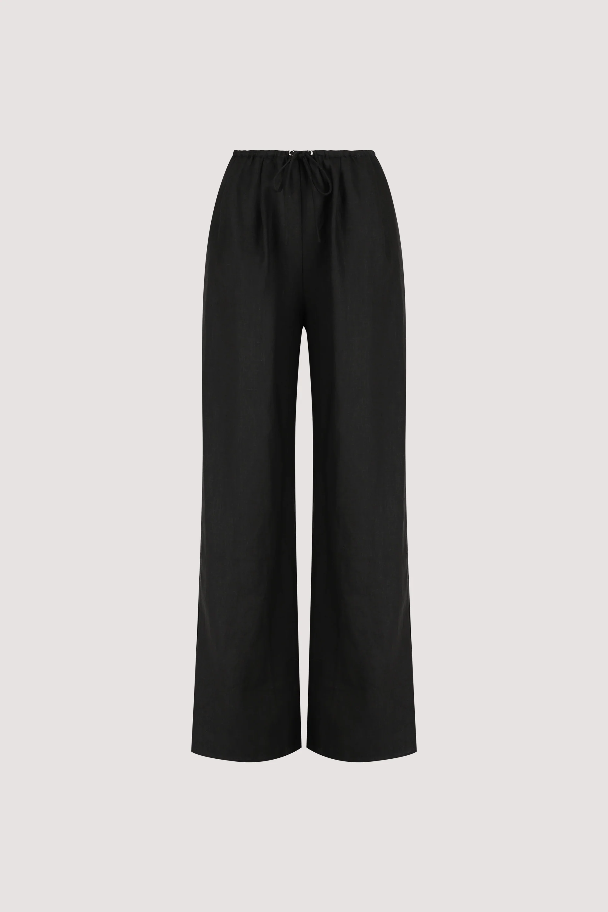 CARLA BLACK DRAWSTRING LINEN PANT - Image 6