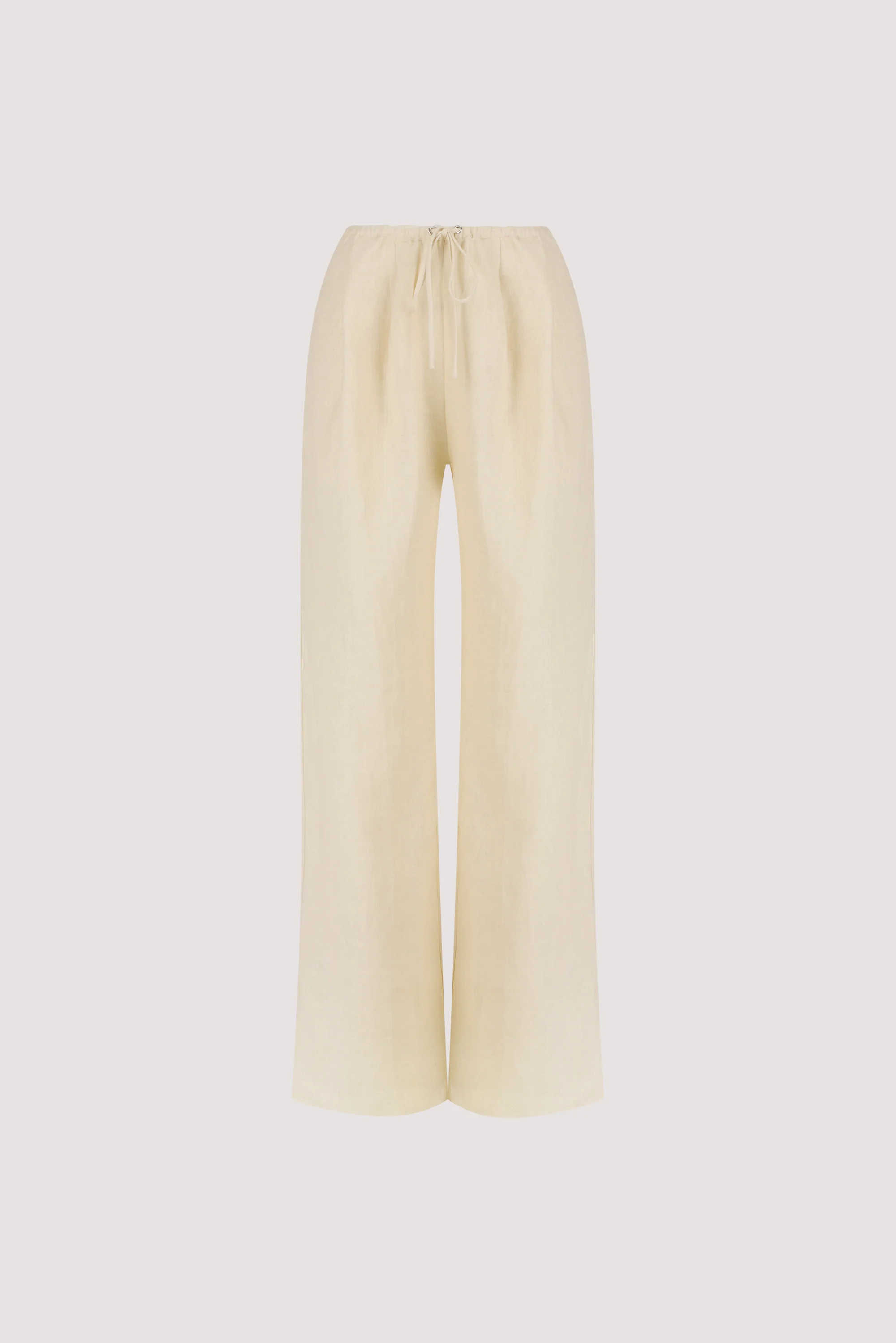 CARLA BUTTERMILK DRAWSTRING LINEN PANT - Image 7