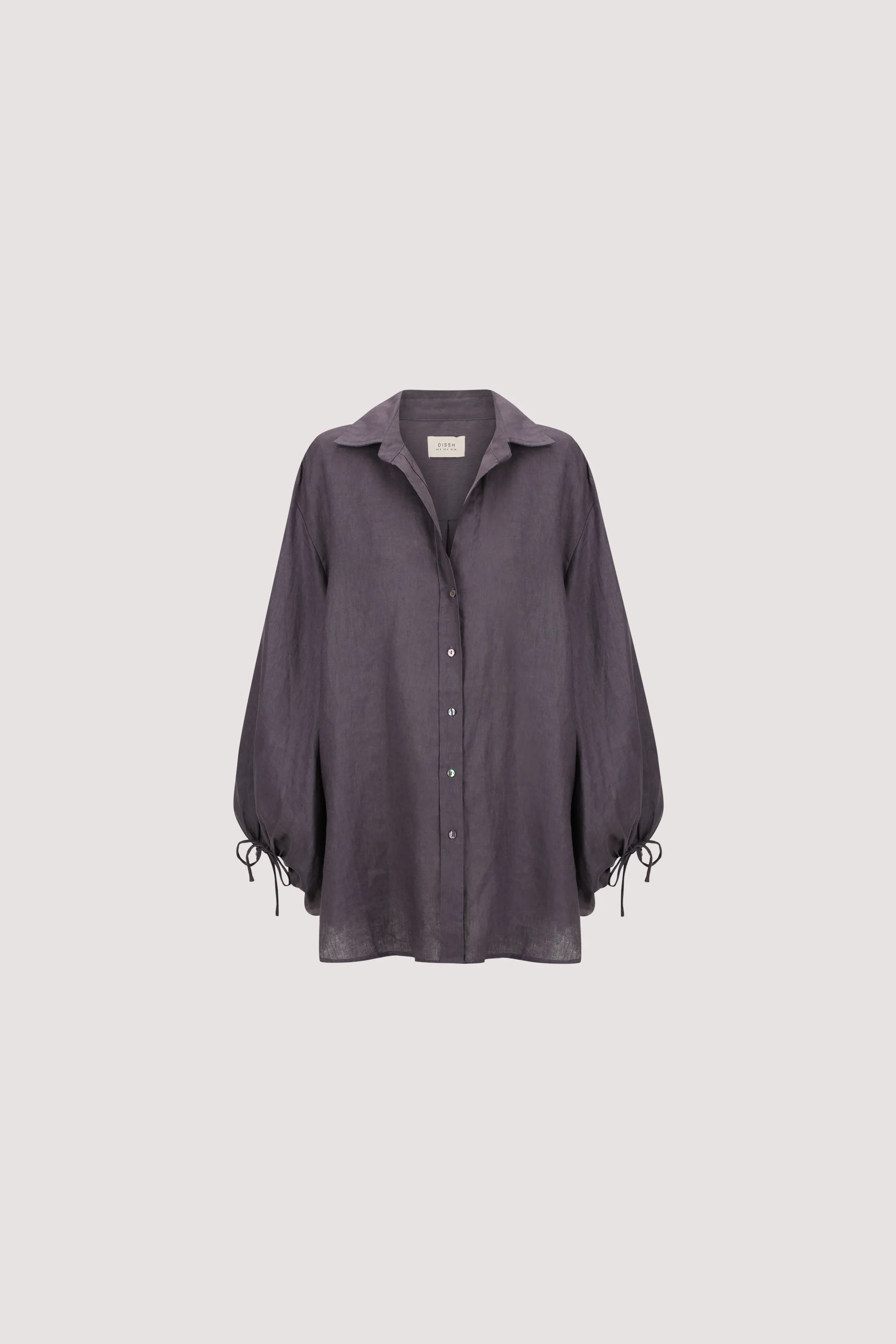 CARLA WASHED INDIGO LONG SLEEVE LINEN SHIRT - Image 7