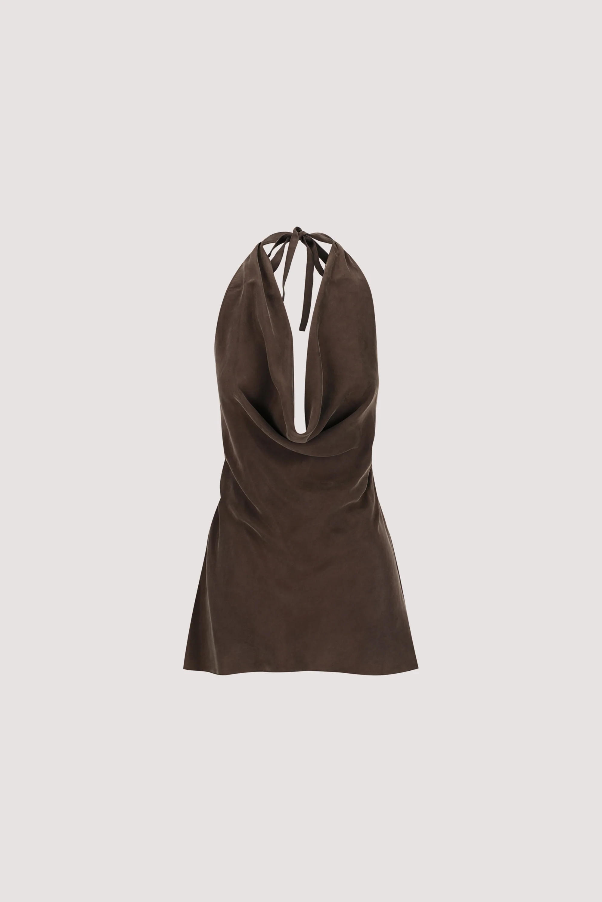 CARLENE BITTER CHOC SLEEVELESS CUPRO COWL TOP - Image 5