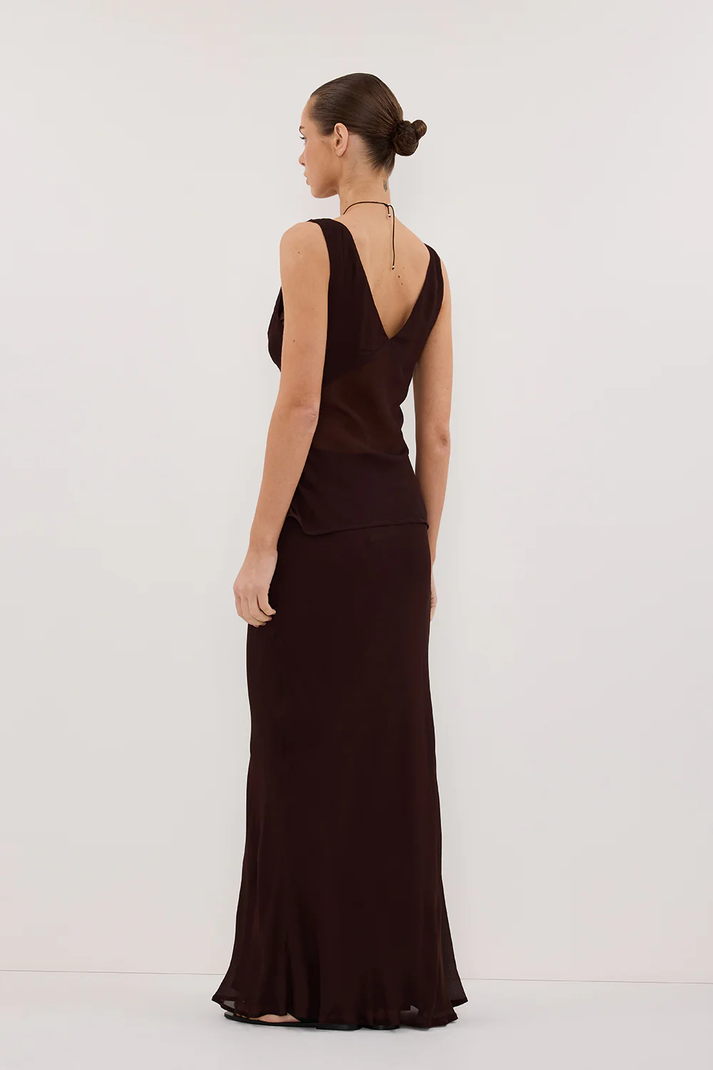 CARLY DARK CHOC MIDI SKIRT - Image 4