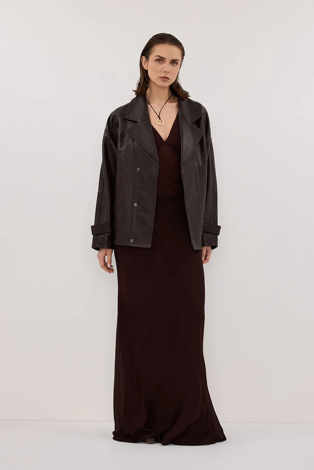 CARLY DARK CHOC MIDI SKIRT - Image 6