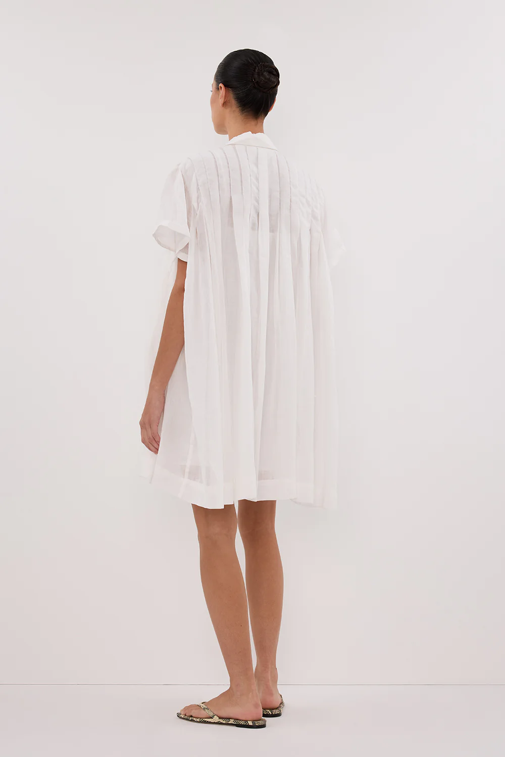 CARMEL WHITE RAMIE MINI DRESS - Image 4