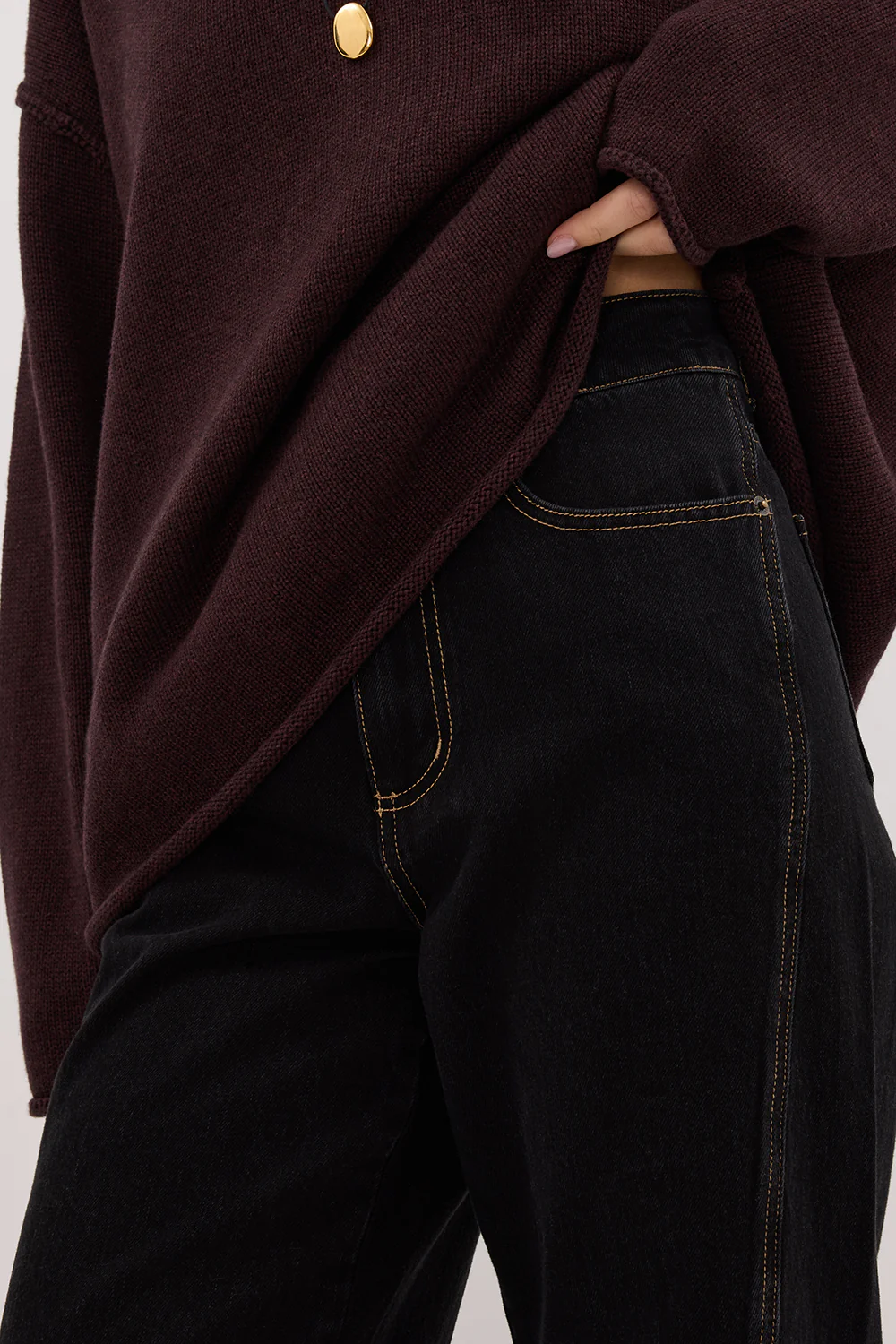 CARSON JET BLACK TALL WIDE LEG JEAN - Image 5