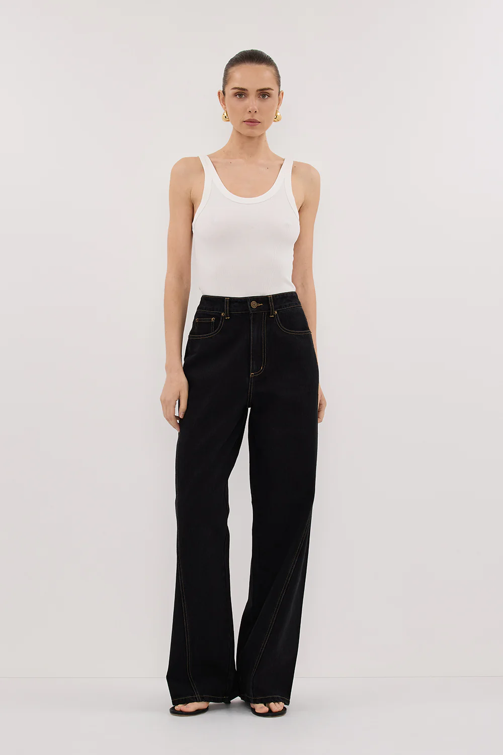 CARSON JET BLACK TALL WIDE LEG JEAN - Image 6