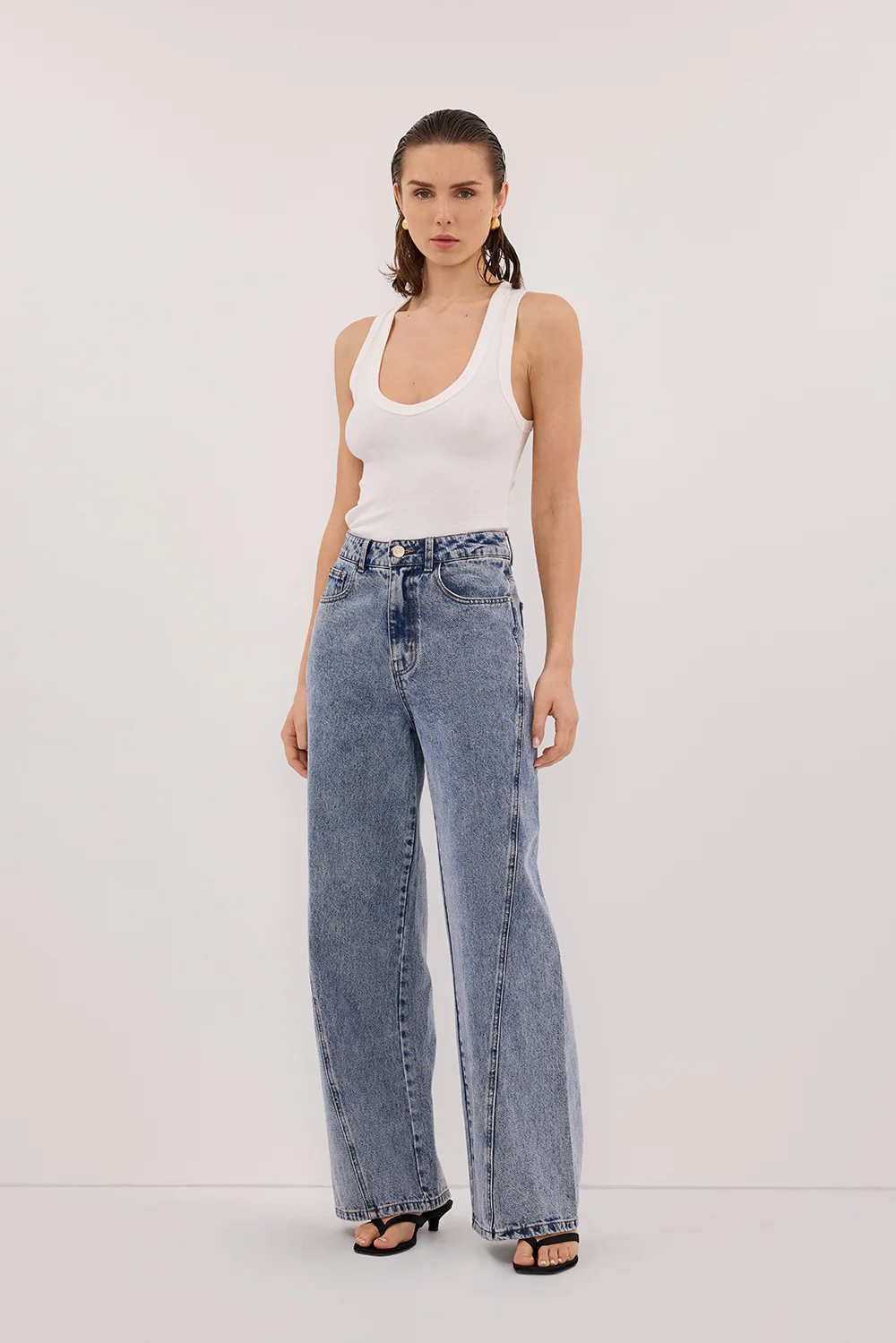 CARSON MID BLUE WIDE LEG JEAN - Image 2