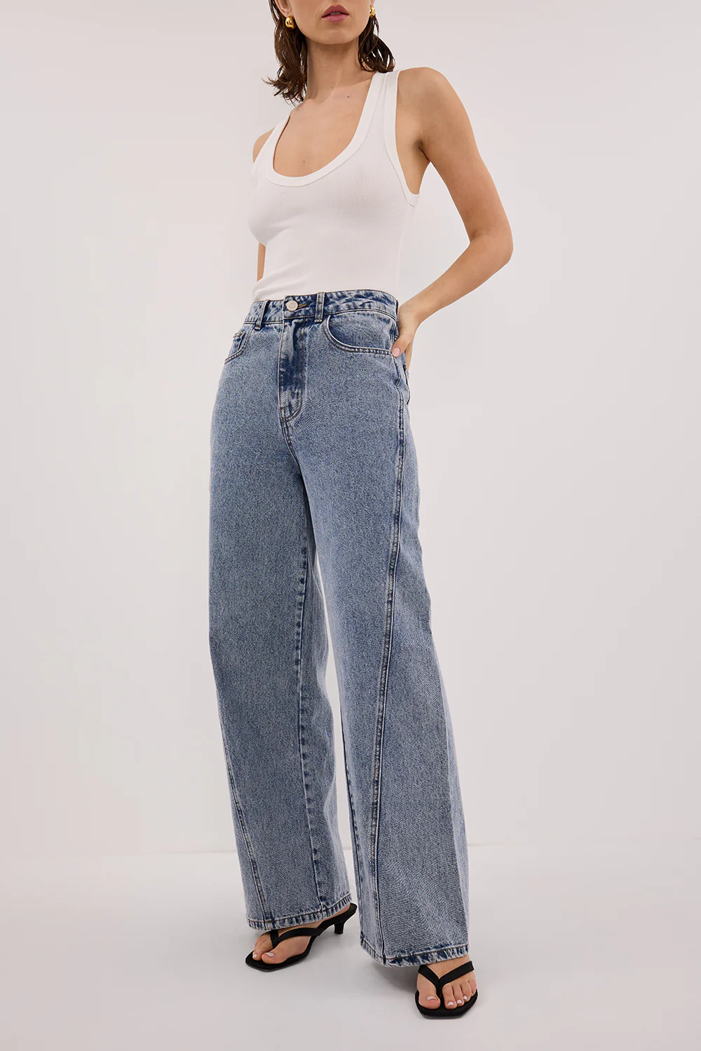 CARSON MID BLUE WIDE LEG JEAN - Image 3