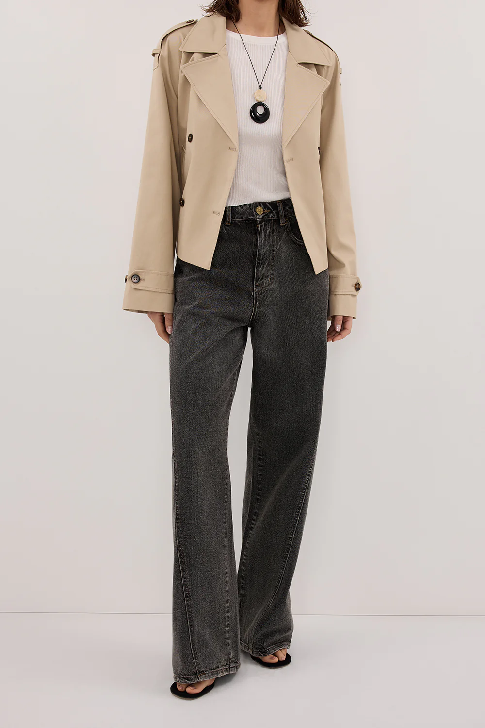CARSON WASHED BLACK TALL WIDE LEG JEAN - Image 2
