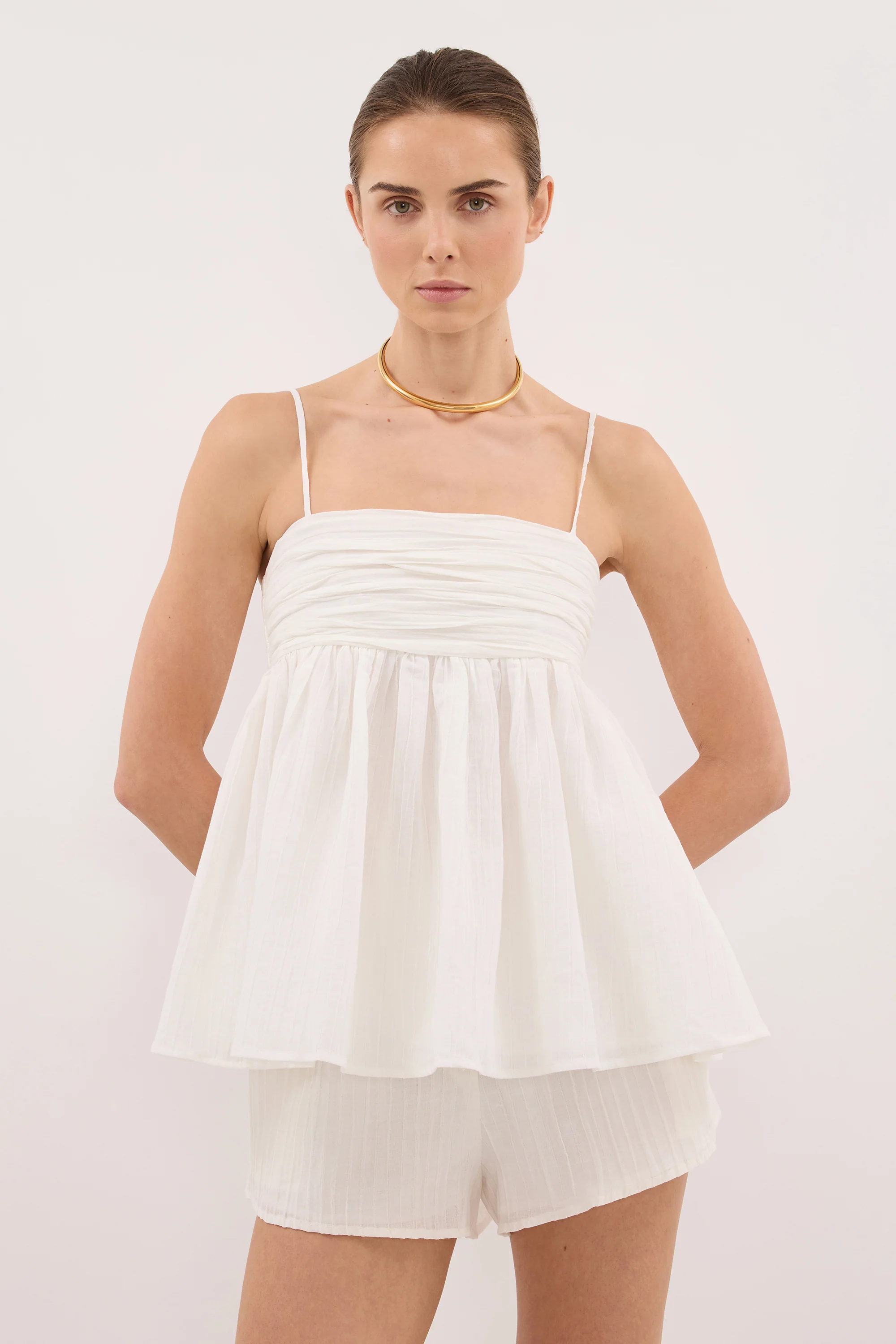 CASEY IVORY CRINKLE RAMIE SHORT - PRE ORDER - Image 3
