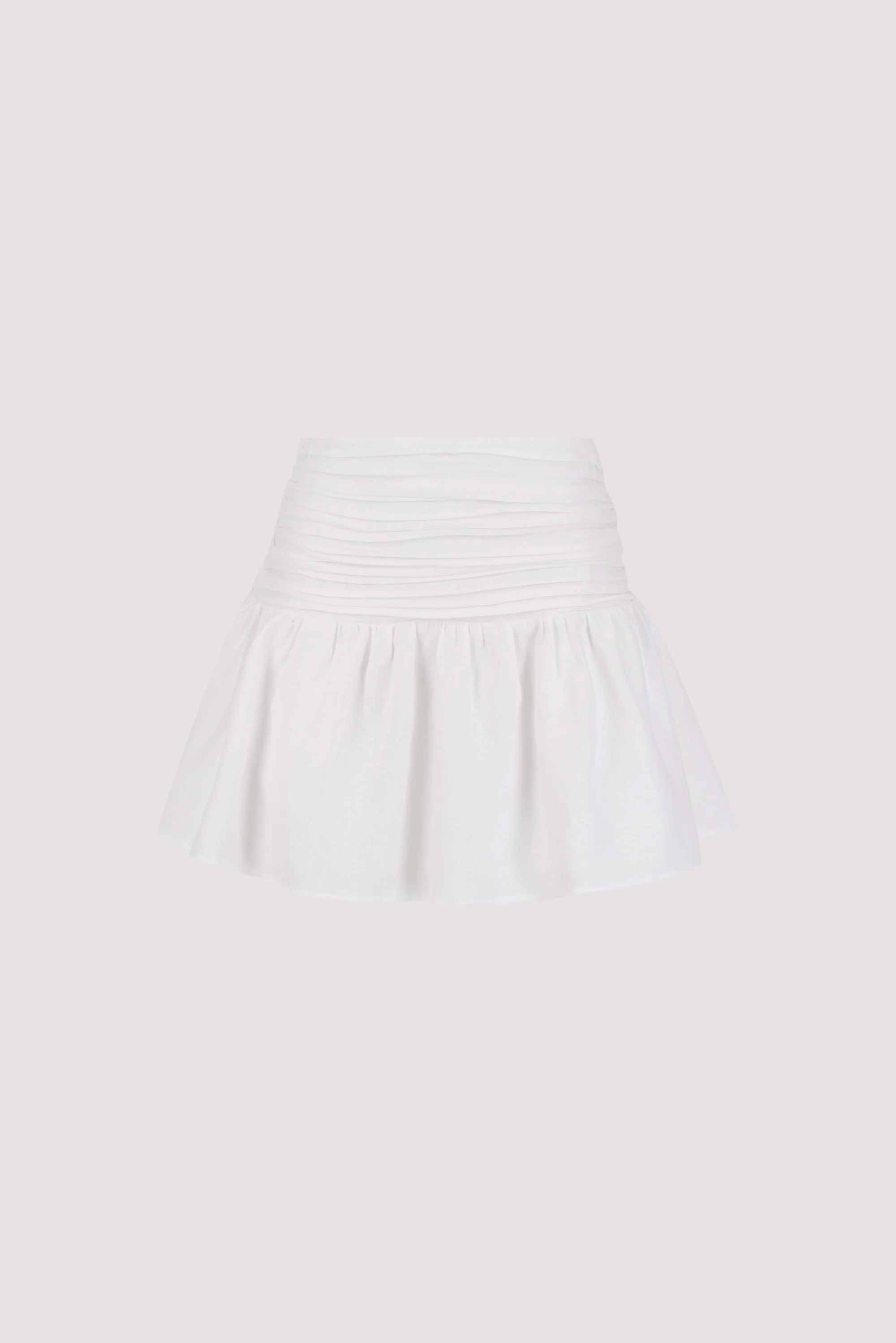 CATANIA WHITE LINEN MINI SKIRT - Image 8