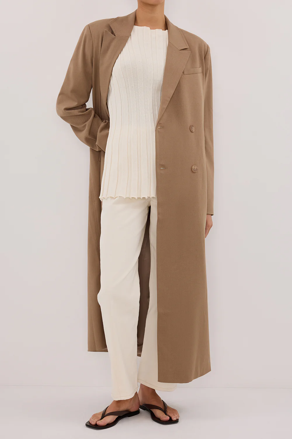 CELINA TAN WOOL BLEND COAT - Image 2