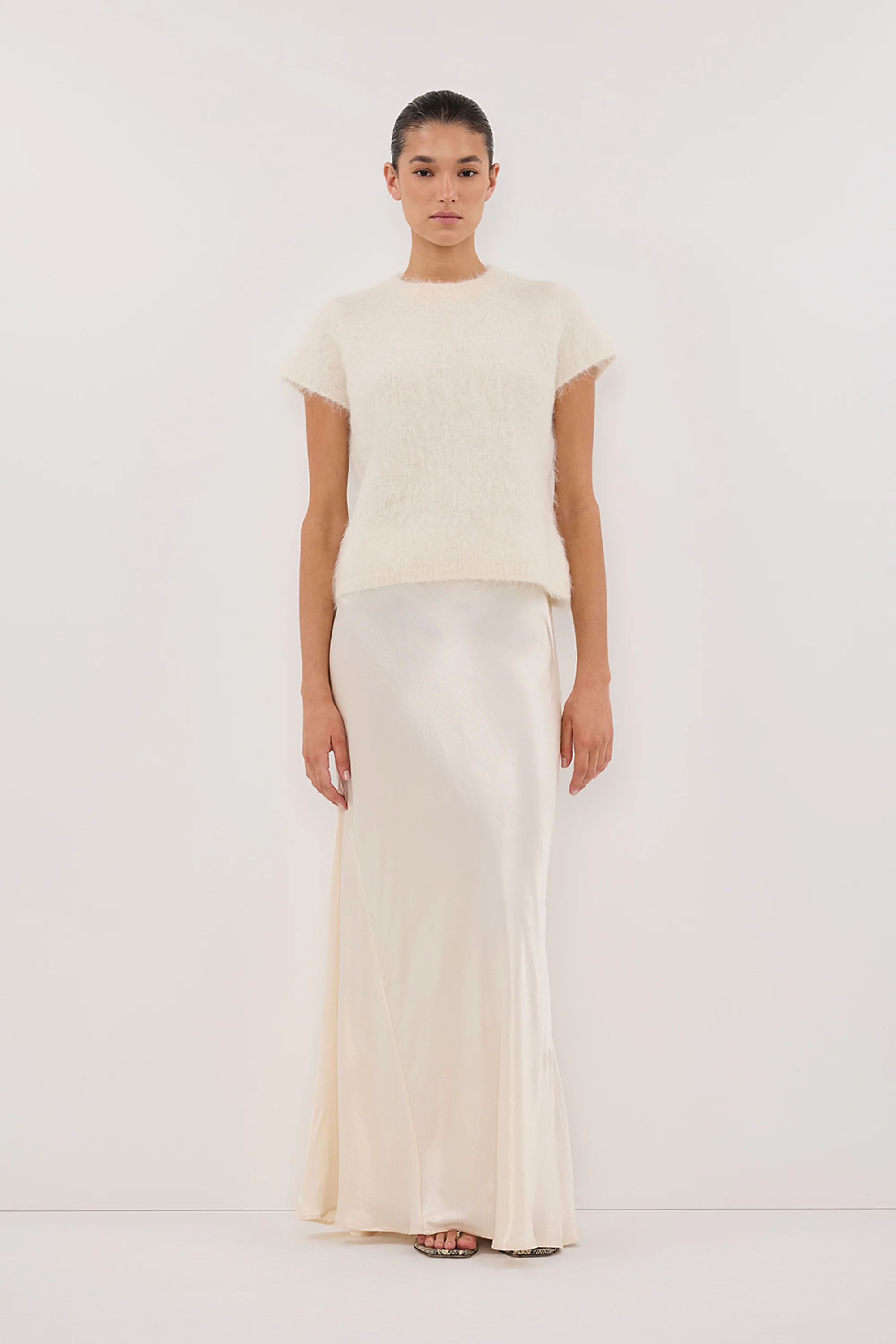 CHARLI CREAM SATIN MAXI SKIRT