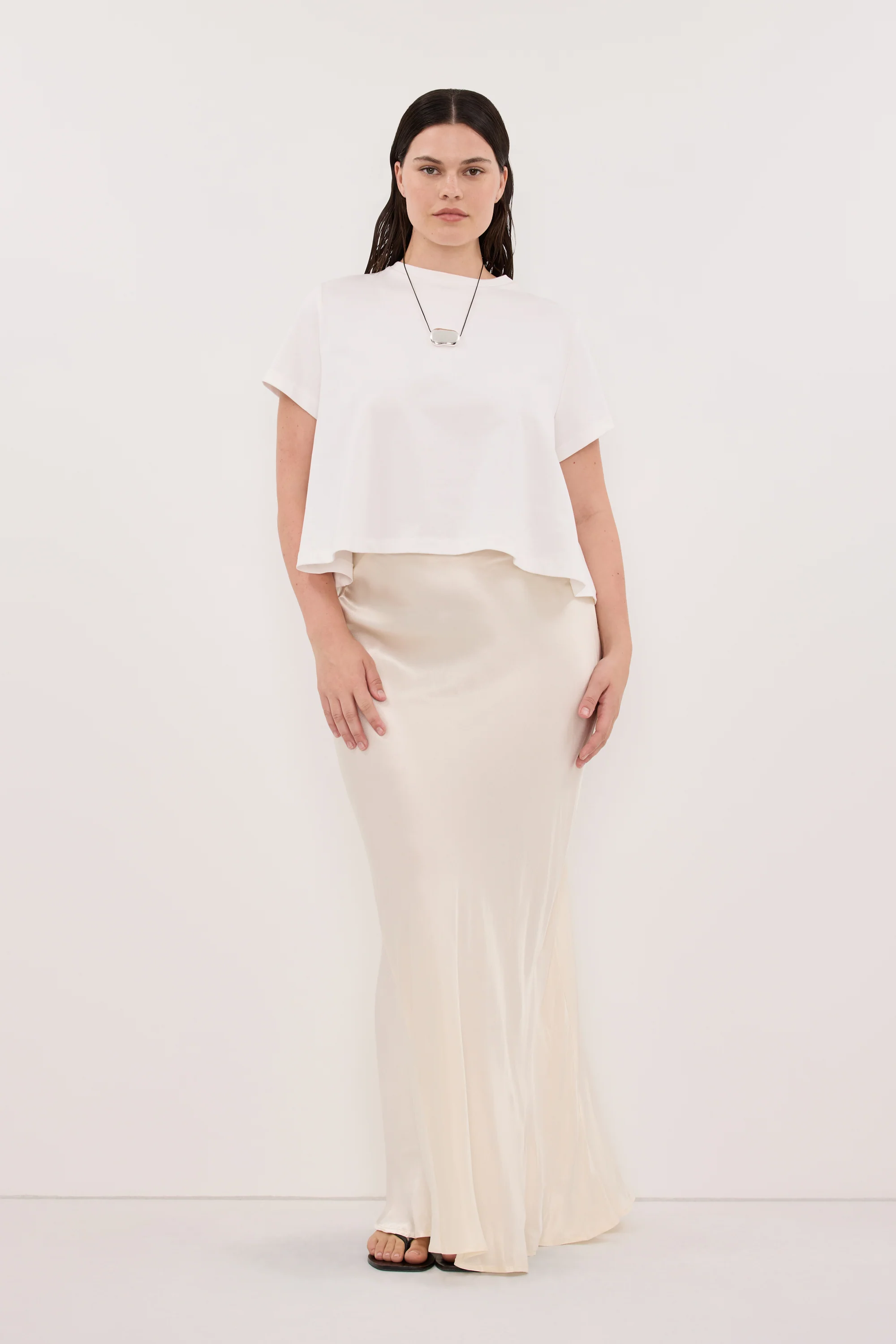 CHARLI CREAM SATIN MAXI SKIRT - Image 6