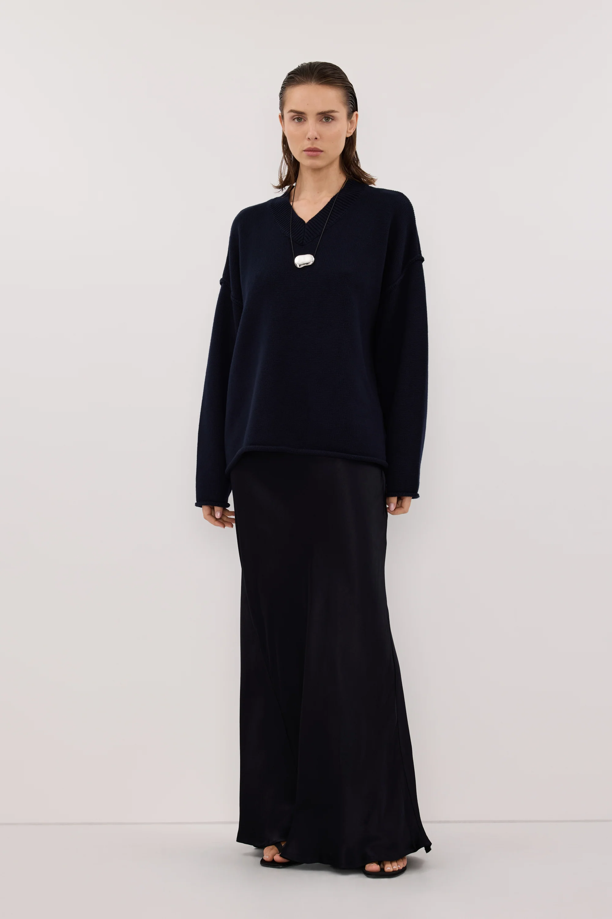 CHARLI INK SATIN MAXI SKIRT