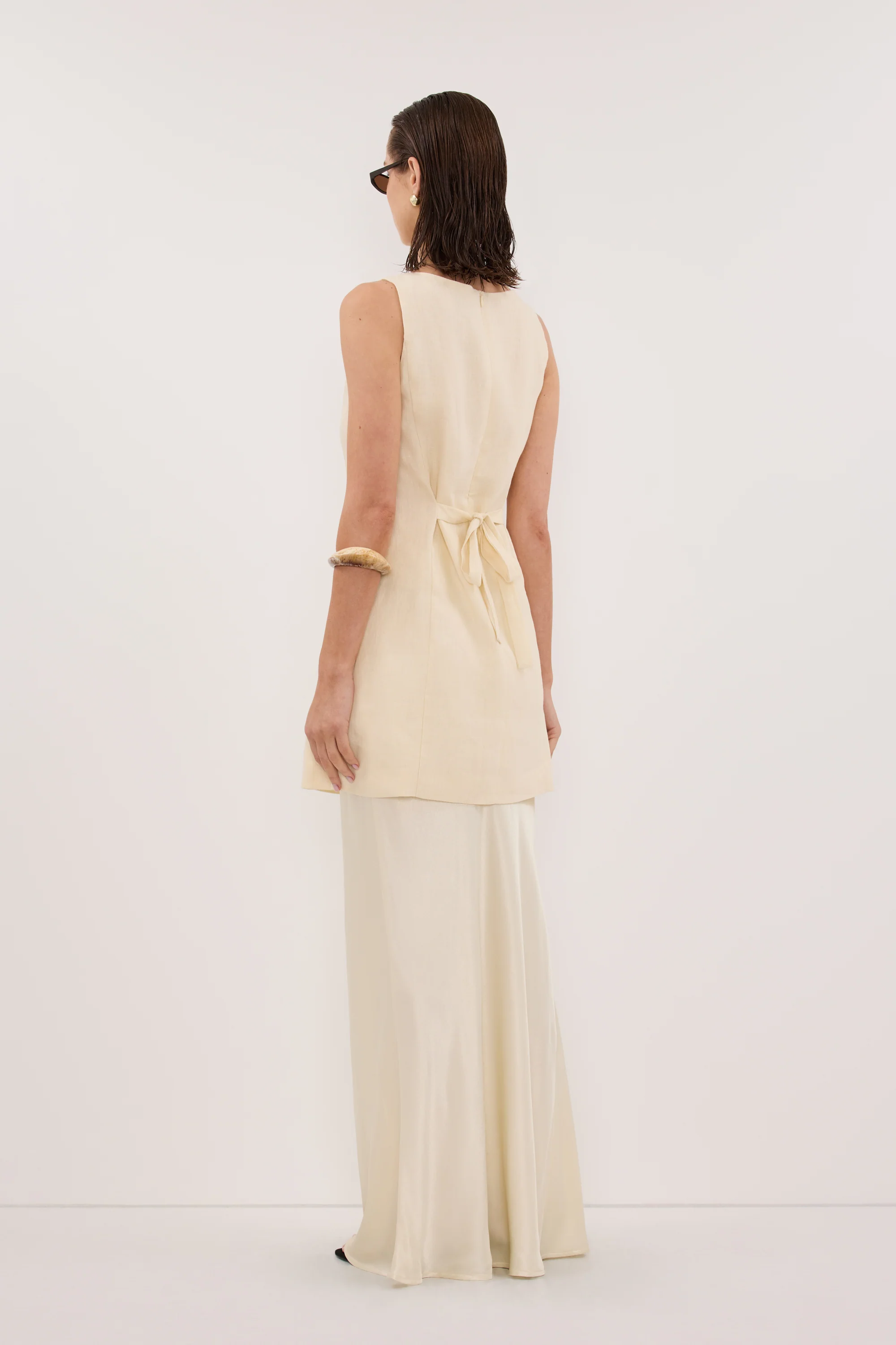 CHARLI STRAW SATIN MAXI SKIRT - Image 4
