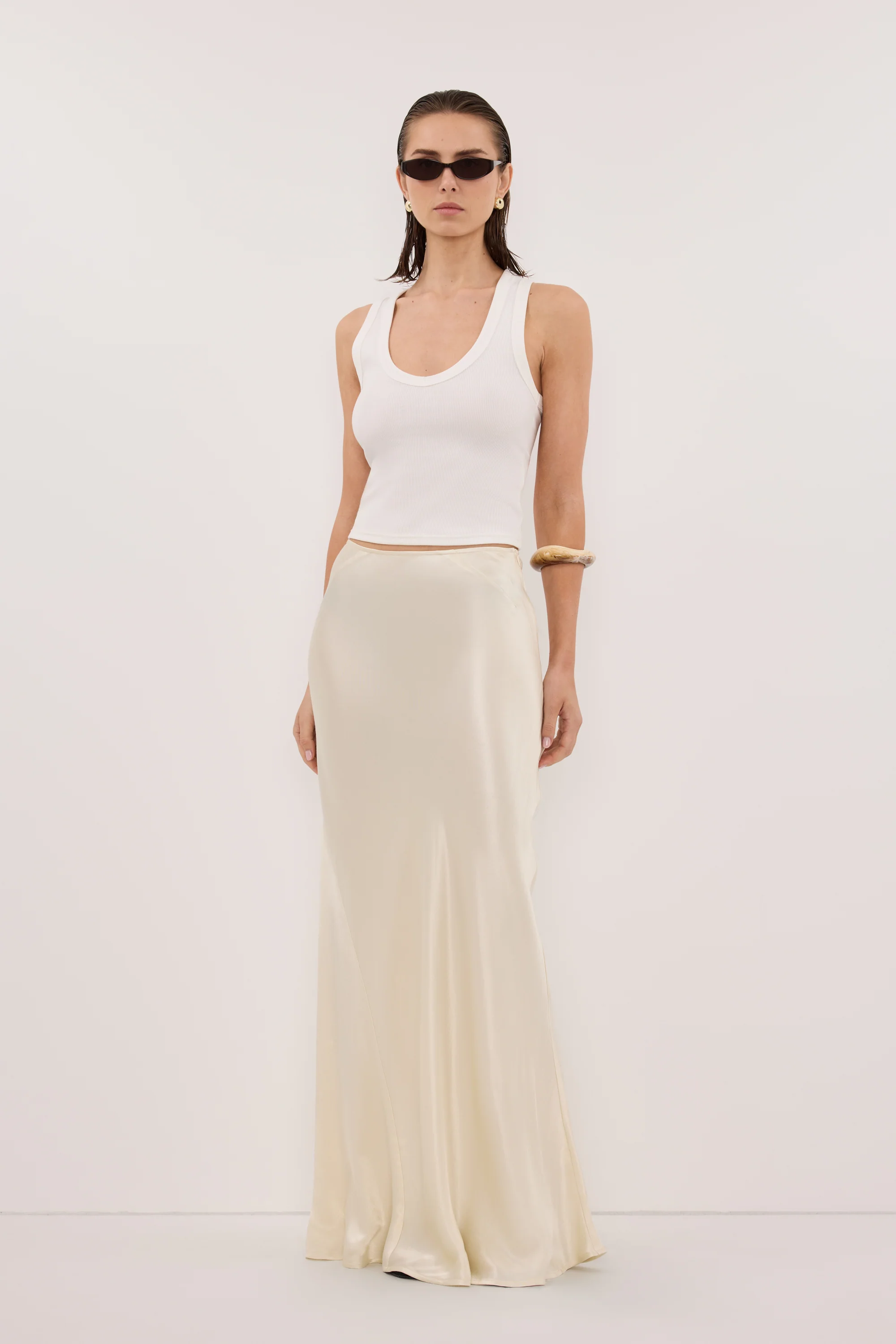 CHARLI STRAW SATIN MAXI SKIRT - Image 6