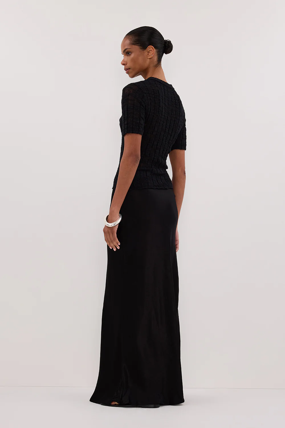 CIA BLACK CAP SLEEVE KNIT TEE - Image 4