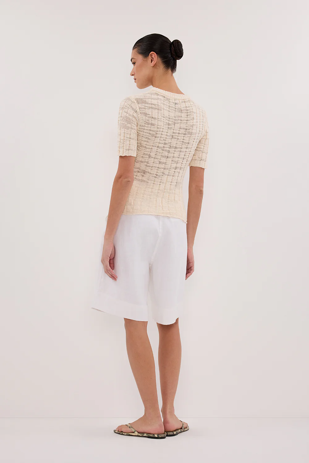 CIA NATURAL CAP SLEEVE KNIT TEE - Image 4