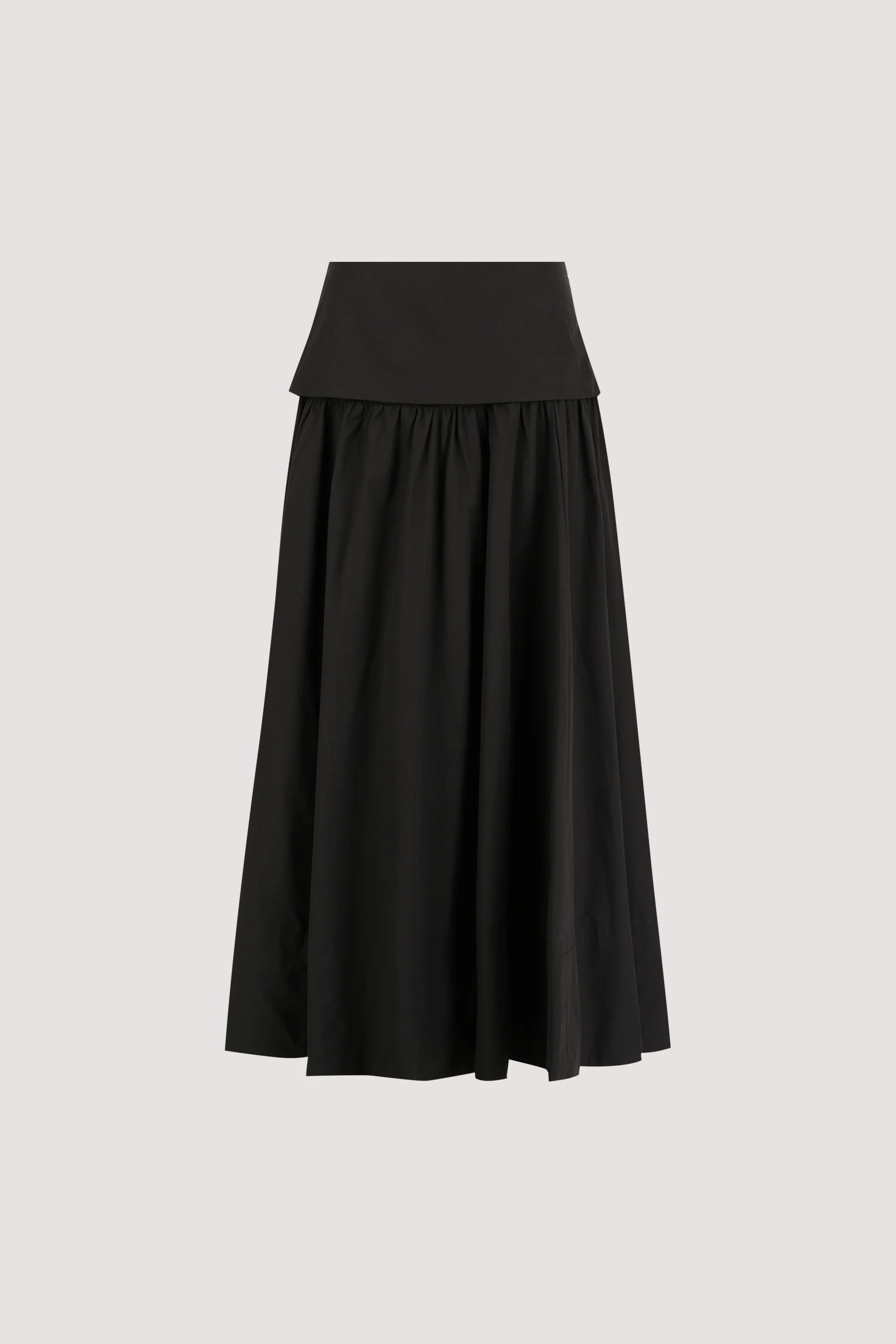 CLAIRE BLACK COTTON MIDI SKIRT - Image 8