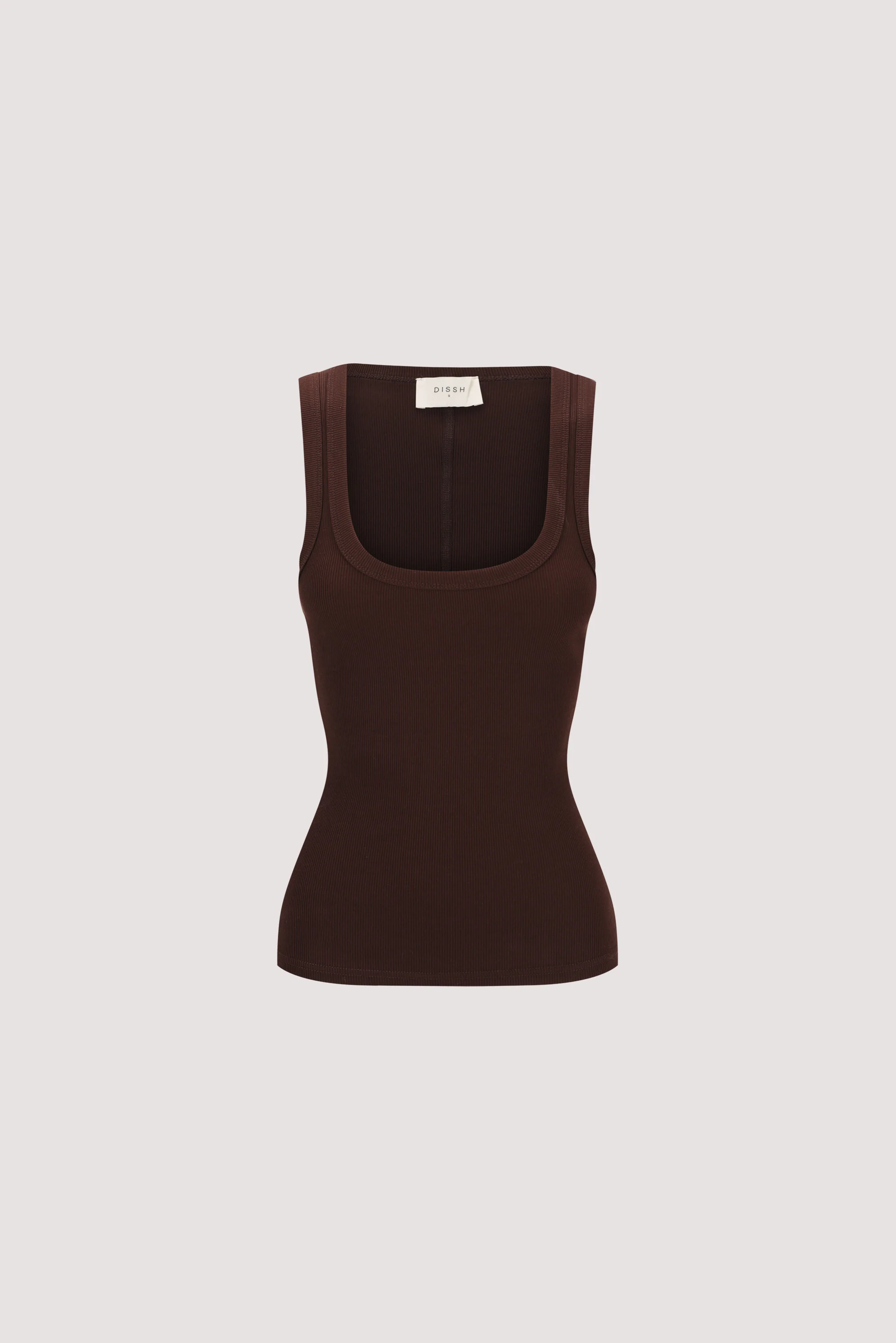 CLARA BURNT CHOC SCOOP NECK TANK TOP - Image 6