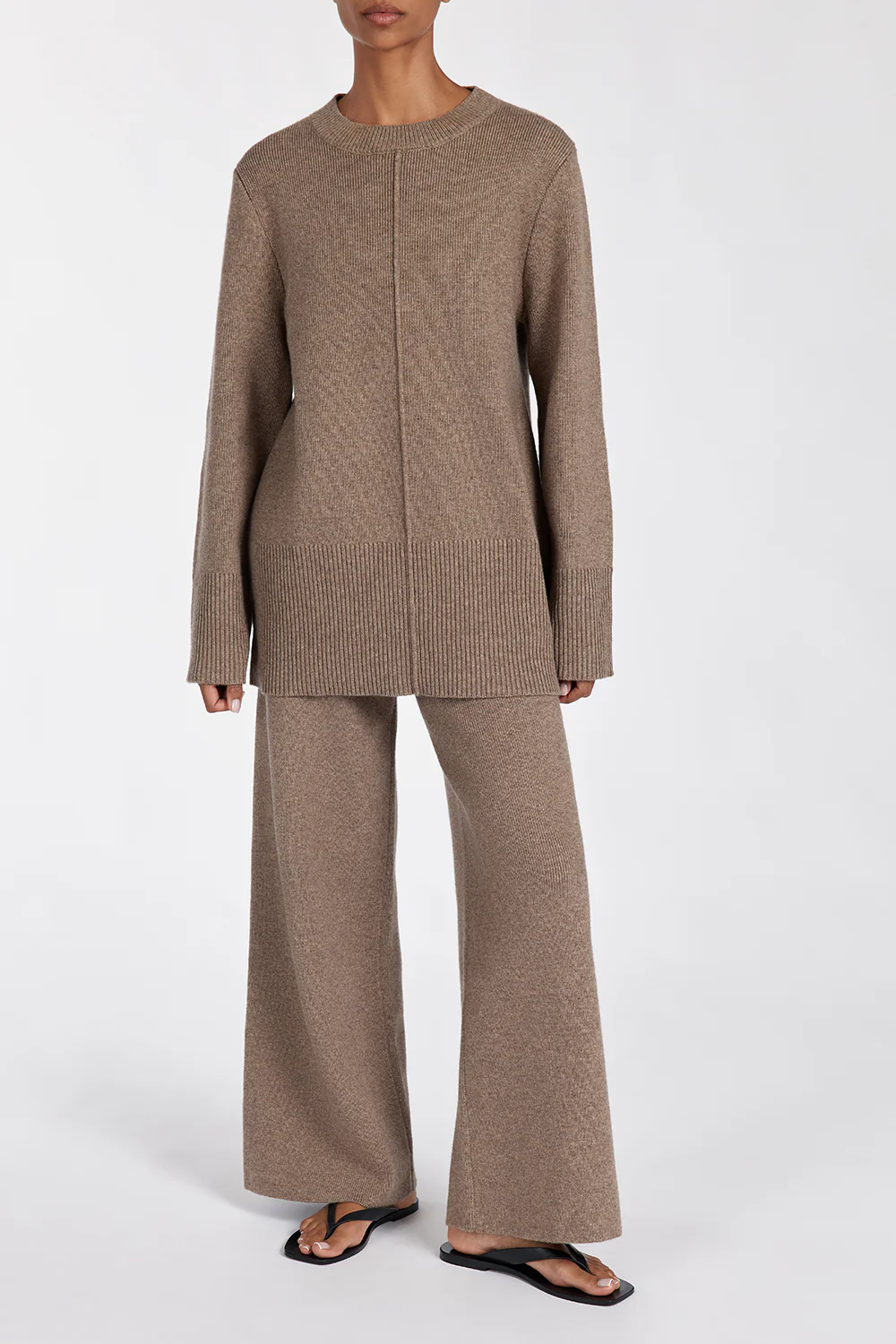 CLEMENCE CHOC MARLE KNIT PANT - Image 2