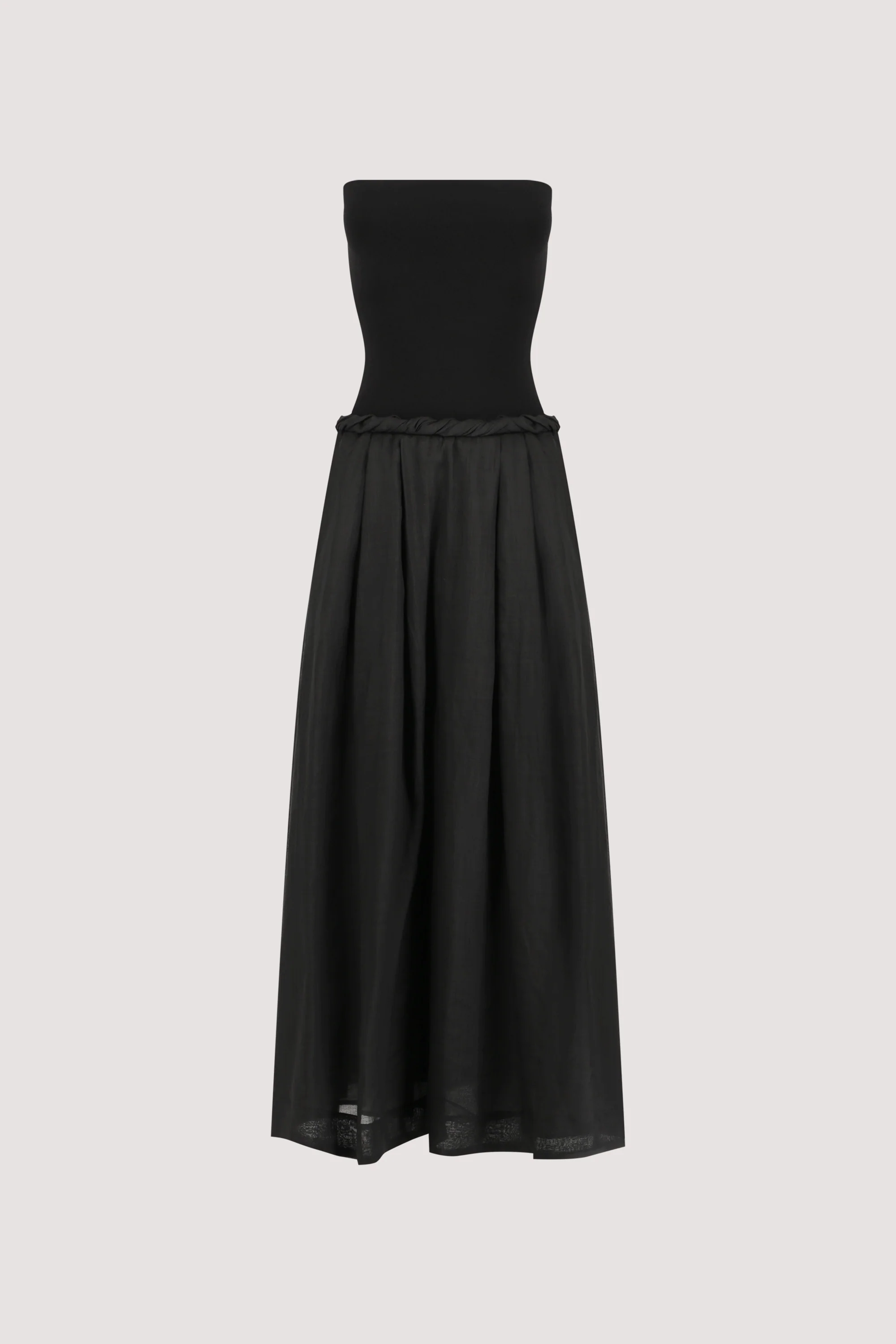 COCO BLACK STRAPLESS HYBRID MIDI DRESS - Image 7