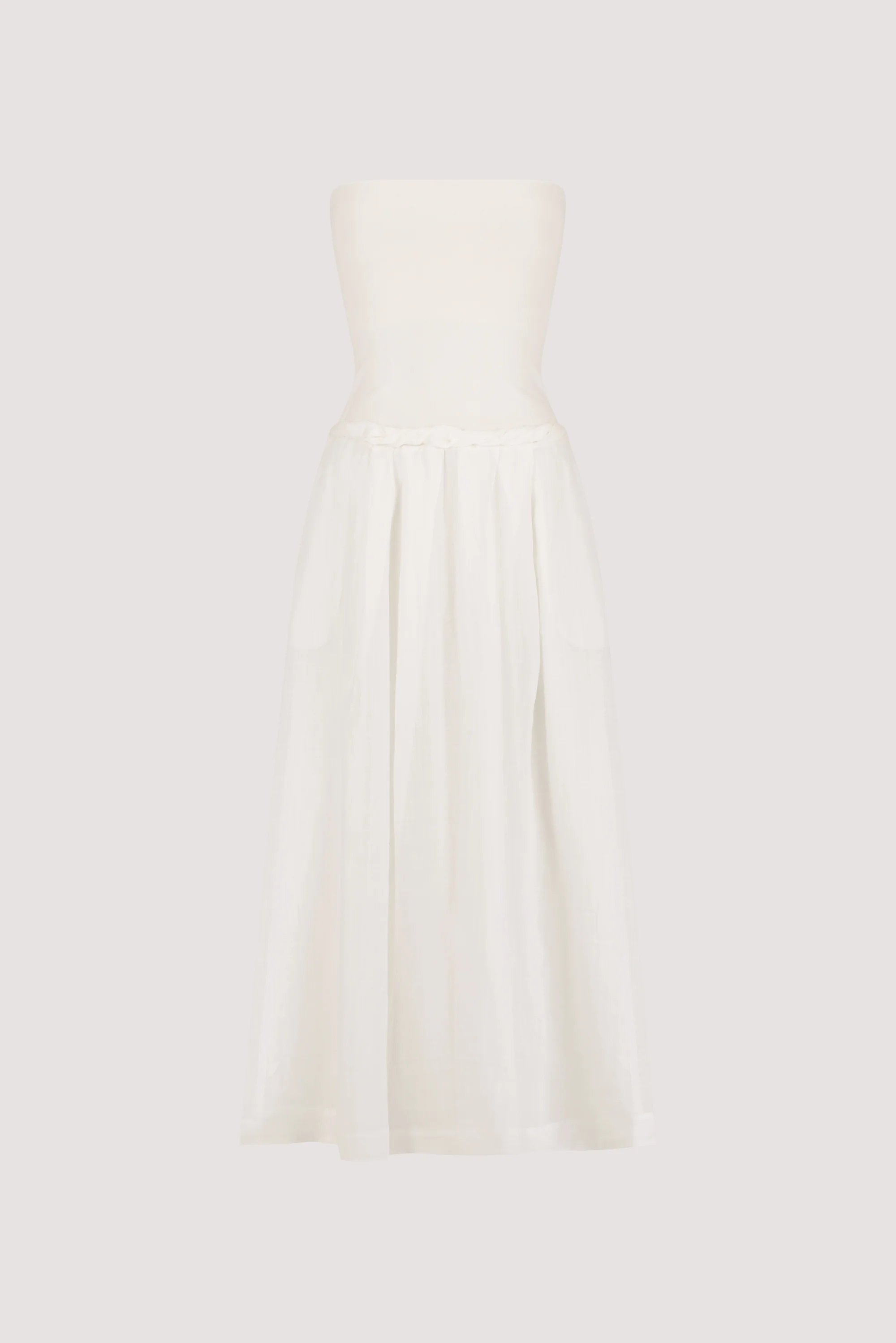 COCO WHITE STRAPLESS HYRBID MIDI DRESS - Image 6