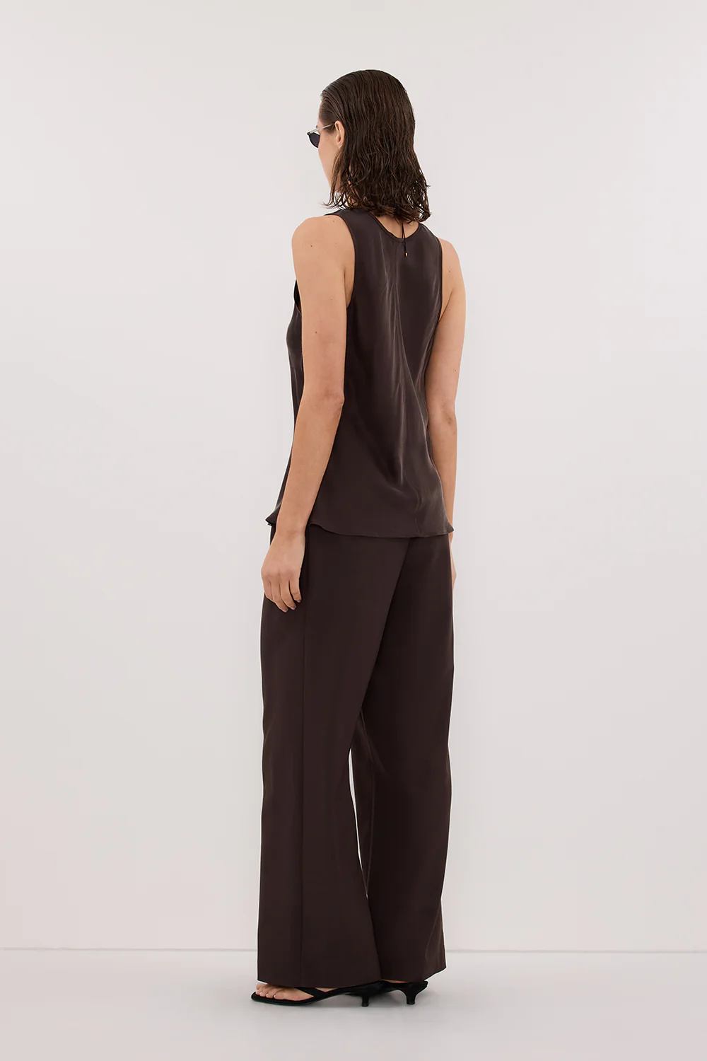 COLETTE BITTER CHOC SILK CAMI TOP - Image 4