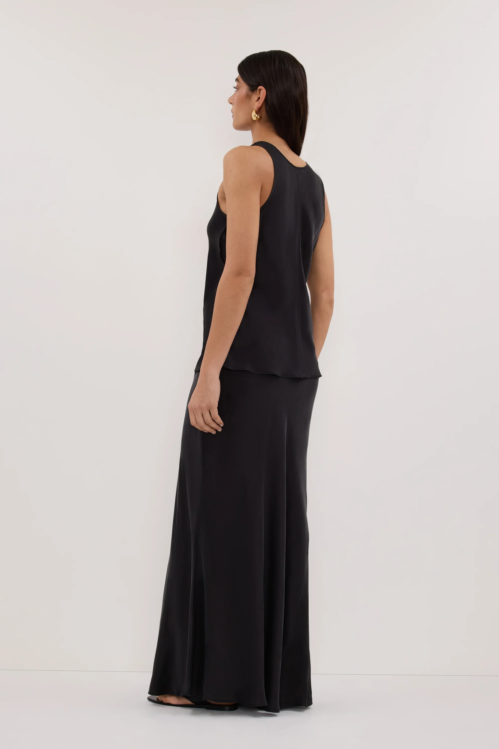 COLETTE BLACK SILK MAXI SKIRT - Image 4